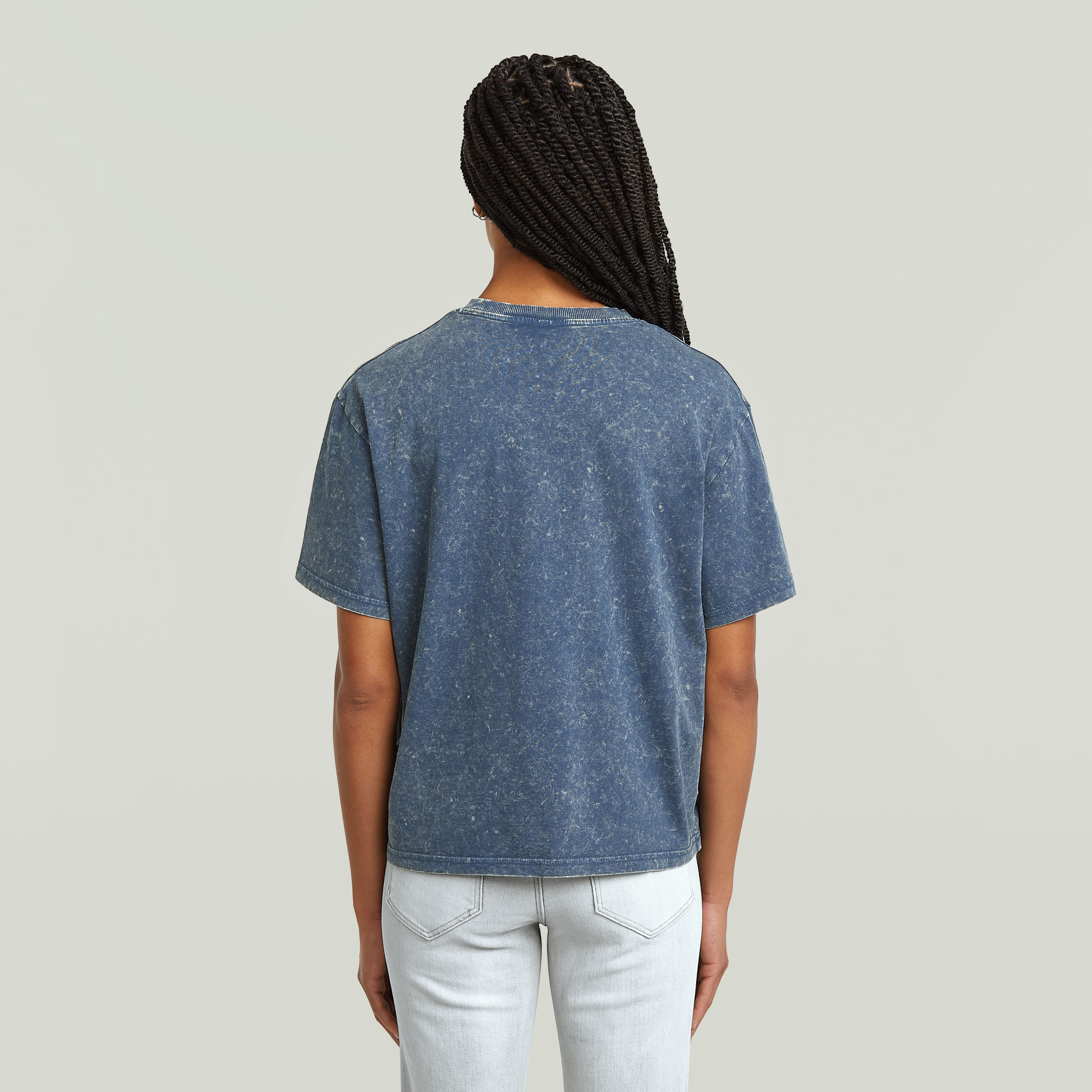 G-Star RAW Washed G-Script T-shirt Midden blauw Dames