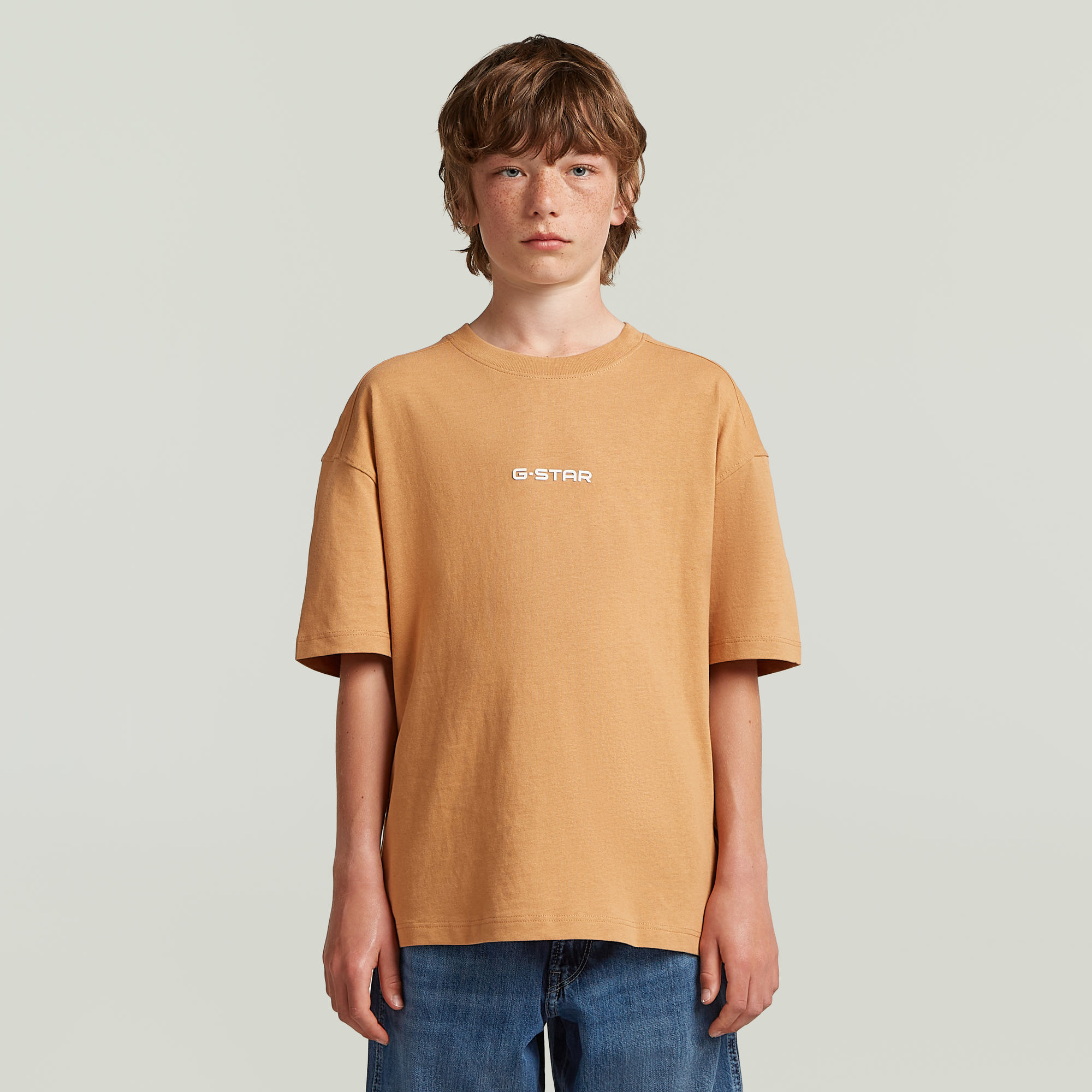 

Boxy Utility T-shirt Jongens - Beige - jongens