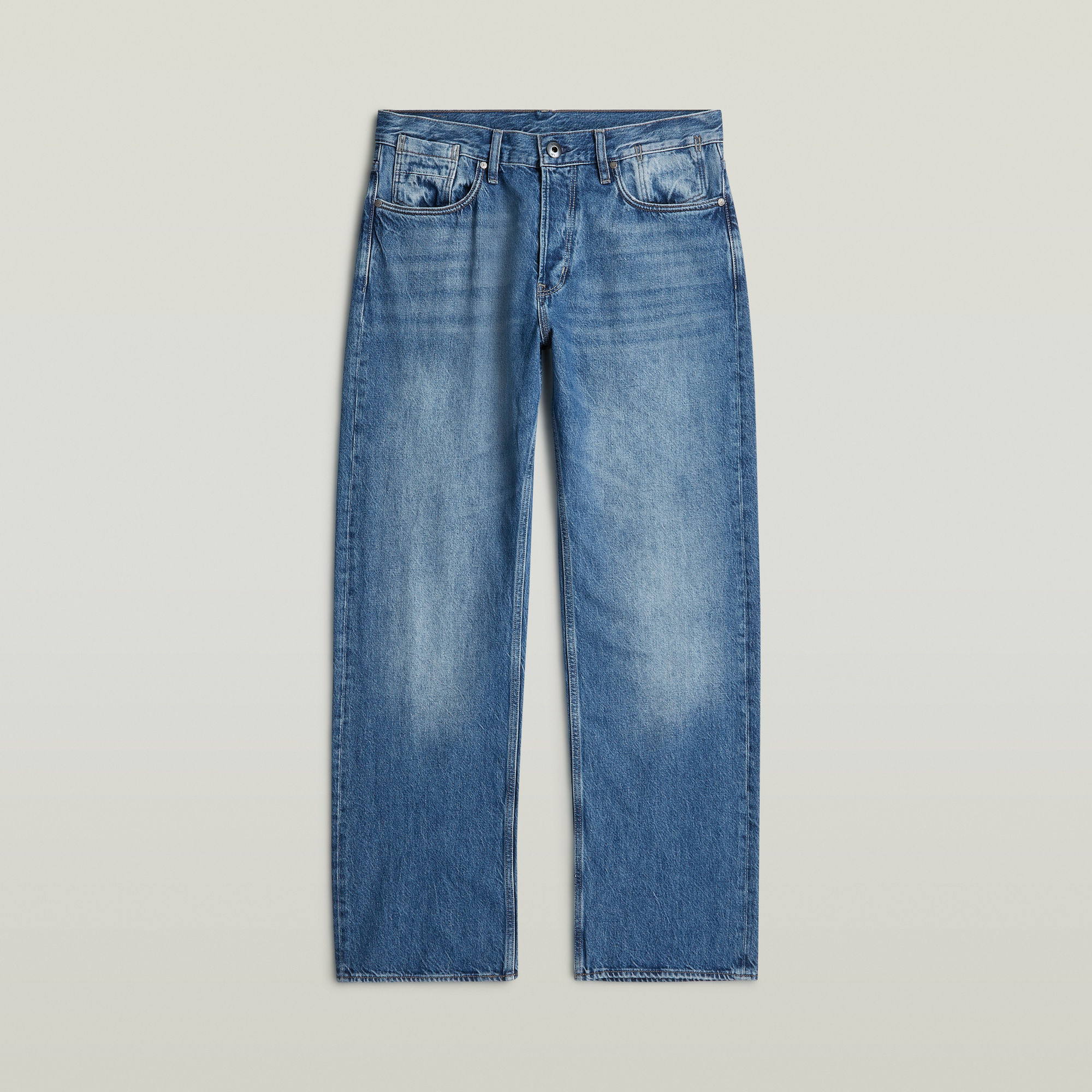 Thumbnail - Deeggie Relaxed Straight Jeans - Mittelblau - Herren