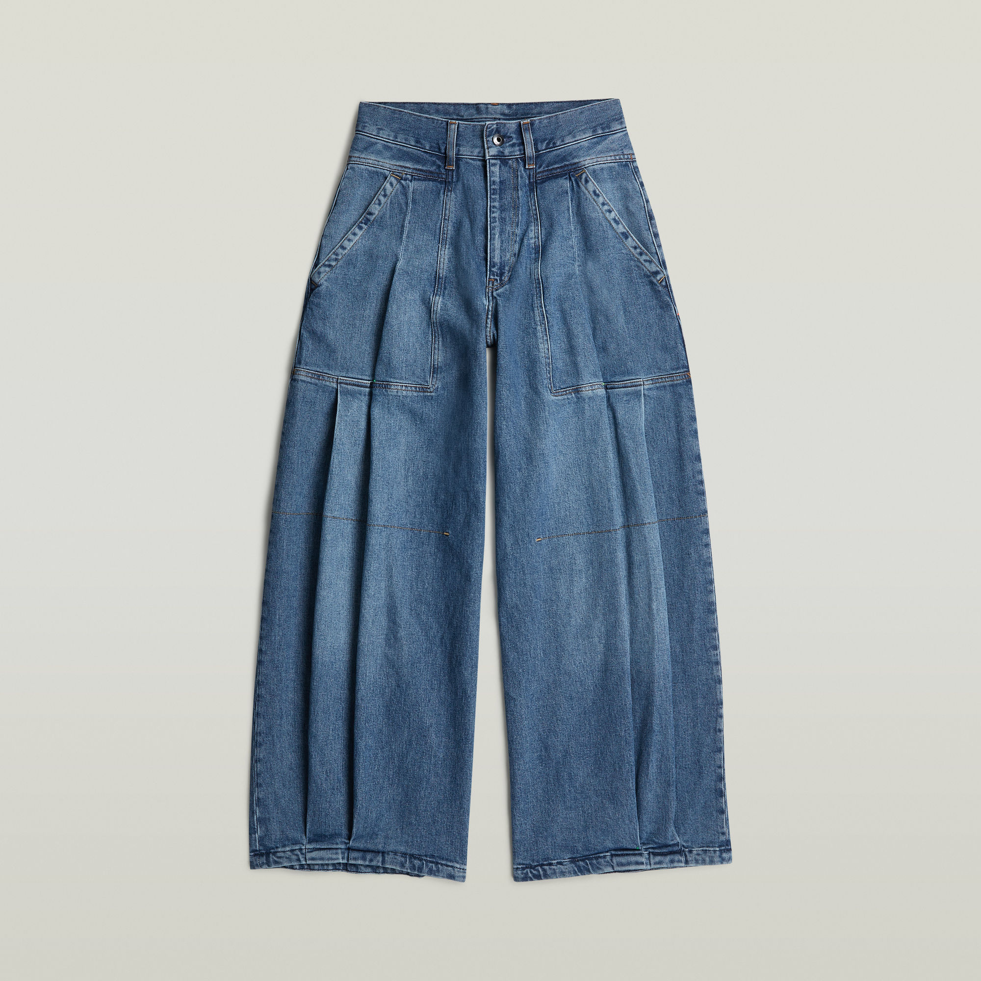 G-Star RAW Pleated Loose Jeans Midden blauw Dames