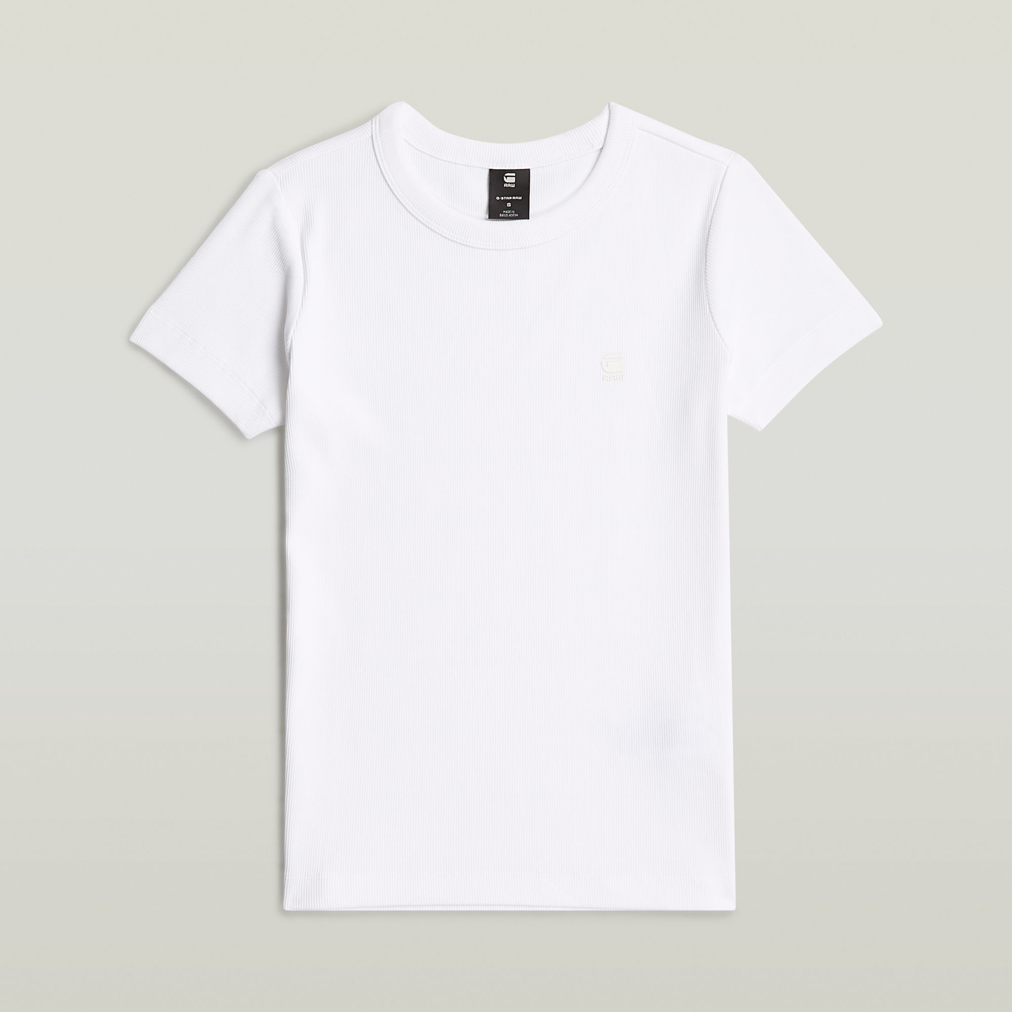G-Star RAW Rib Cap Sleeve T-shirt Wit Dames