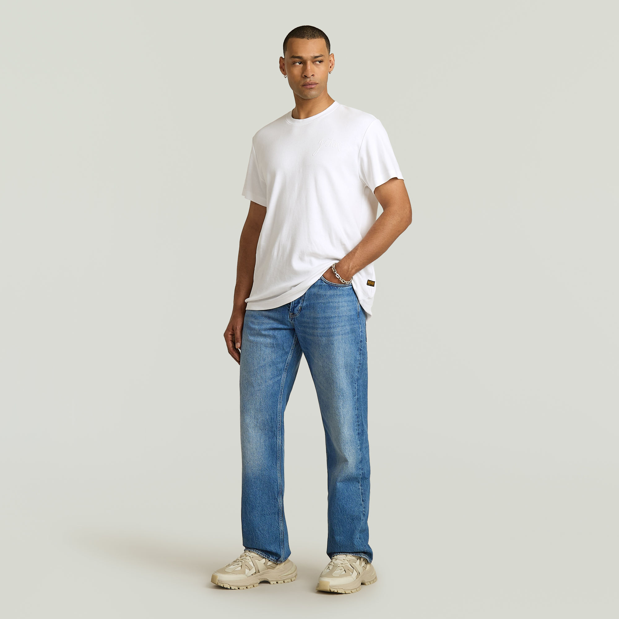 G-Star RAW Deeggie Relaxed Straight Jeans Midden blauw Heren