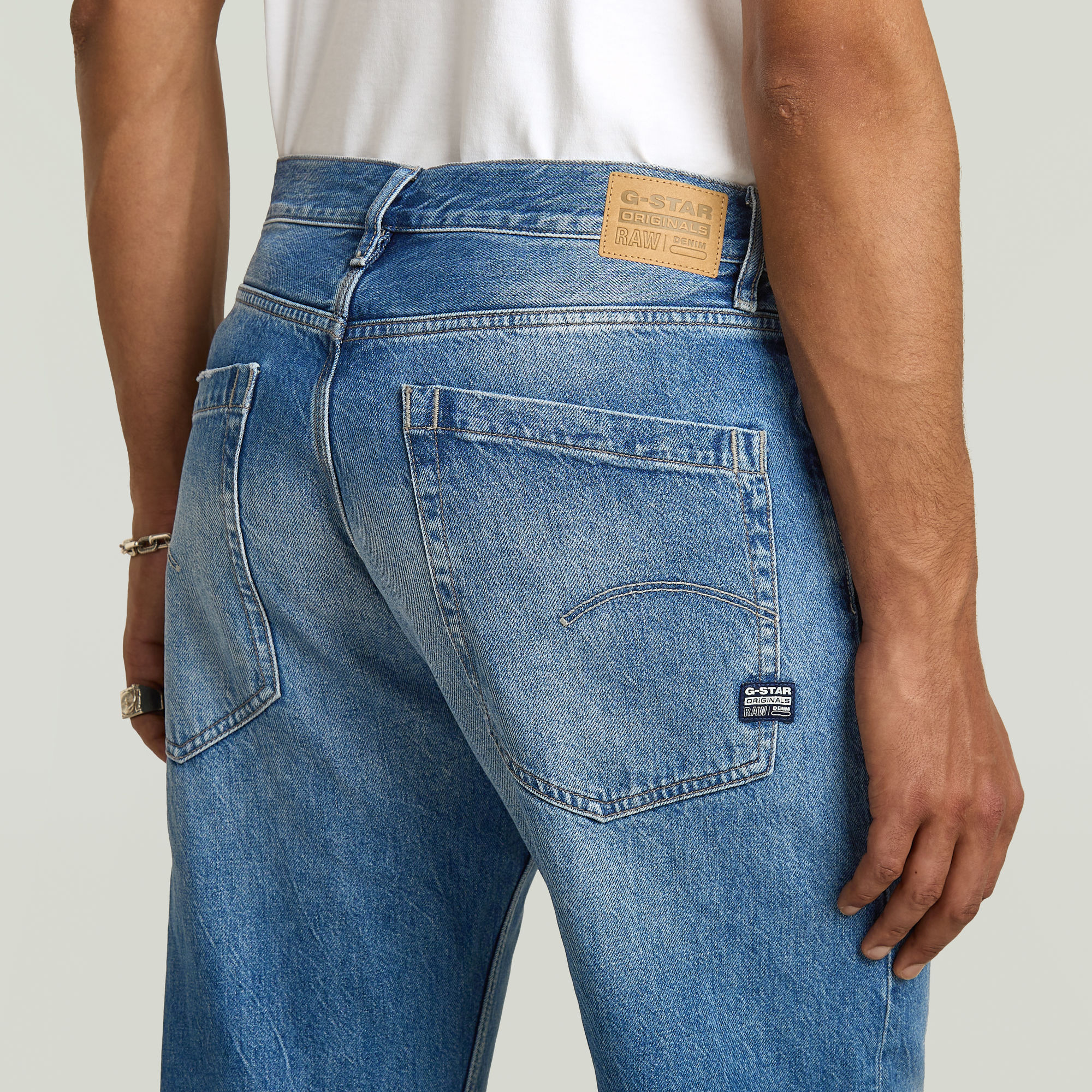 G-Star RAW Deeggie Relaxed Straight Jeans Midden blauw Heren