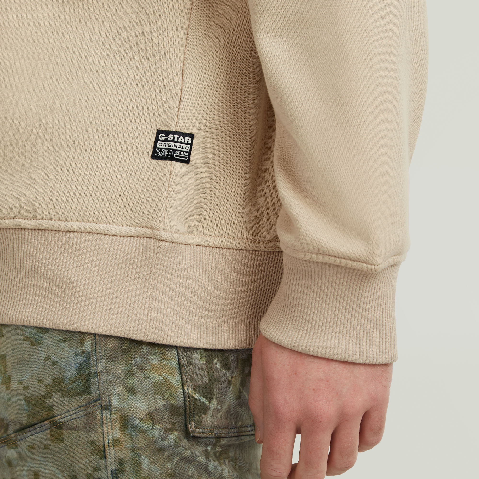 G-Star RAW Center Chest Logo Sweater Beige Heren