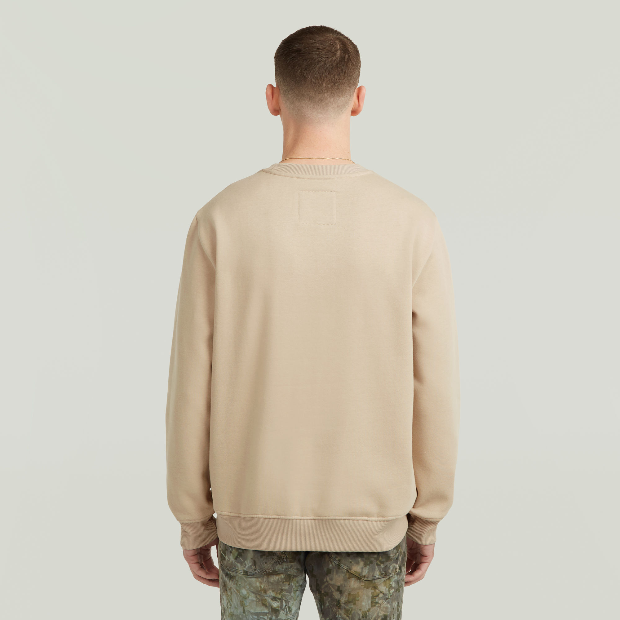 G-Star RAW Center Chest Logo Sweater Beige Heren