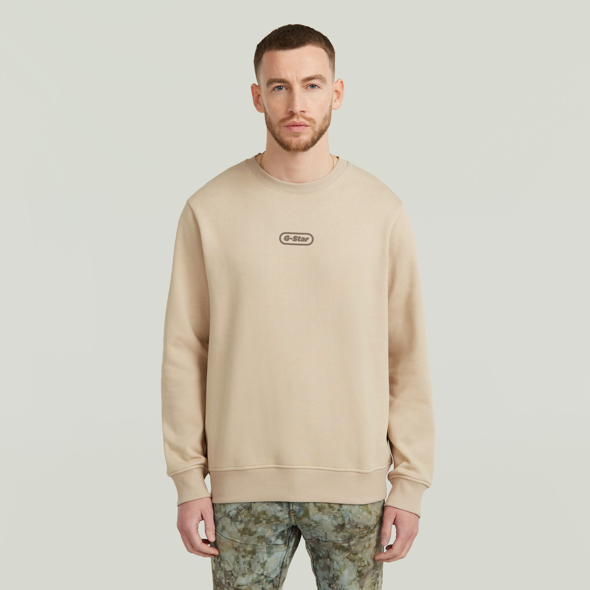 

Center Chest Logo Sweater - Beige - Men