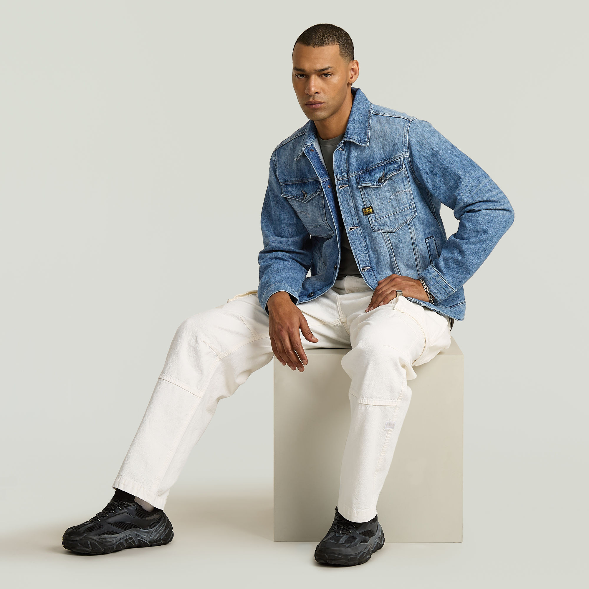 G-Star RAW Rovic 3D Loose Denim Jeans Beige Heren