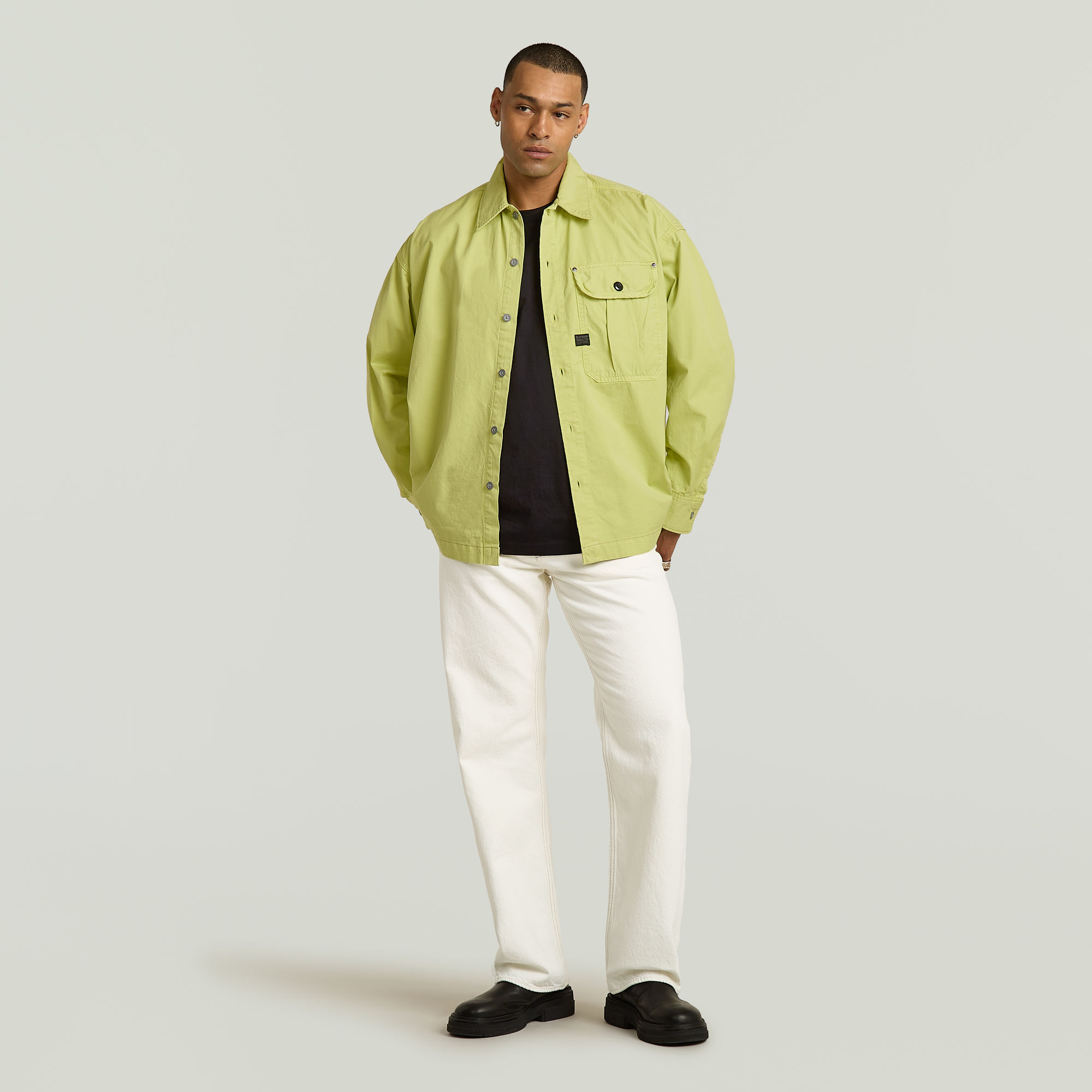 G-Star RAW Pleated Boxy Long Sleeve Overhemd Groen Heren