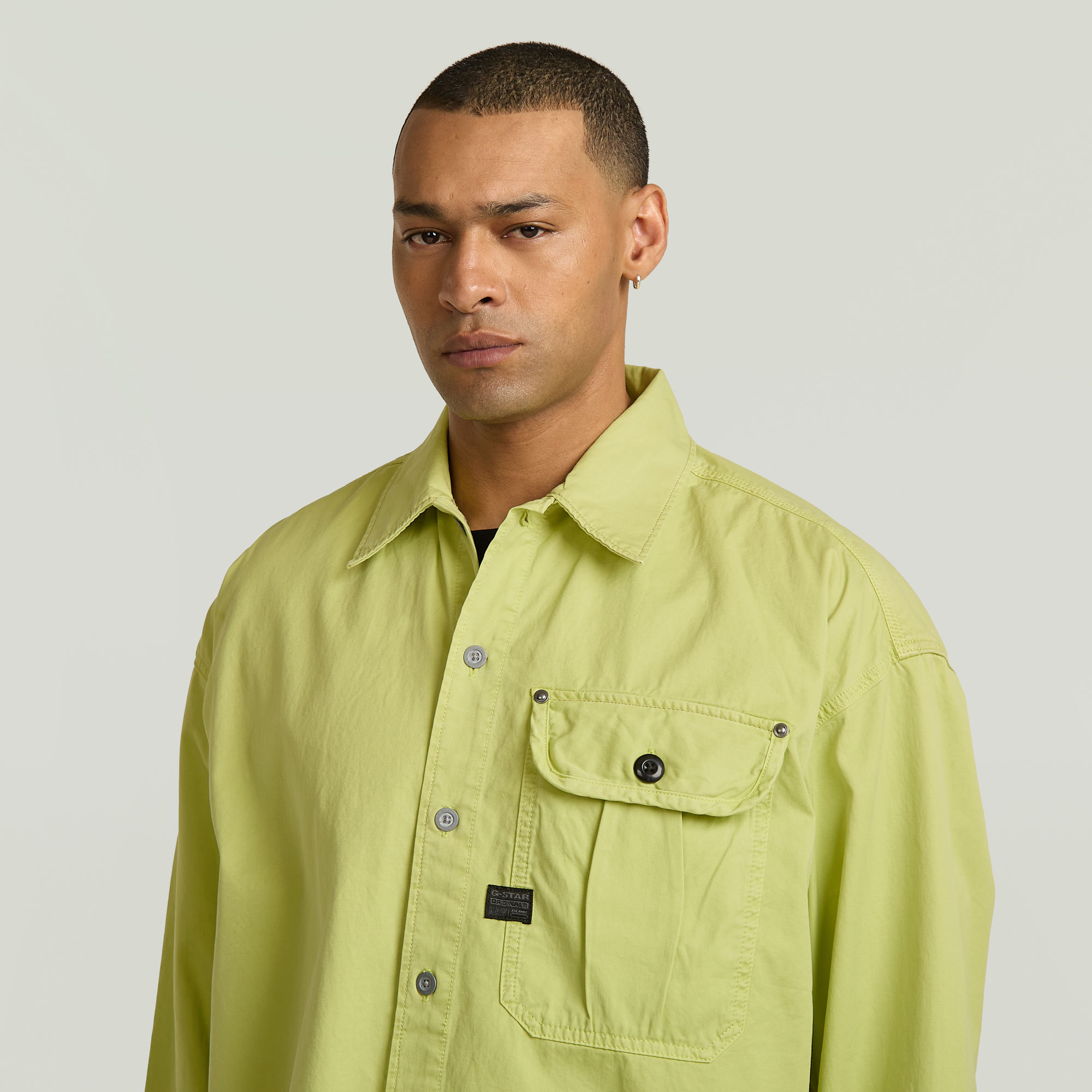 G-Star RAW Pleated Boxy Long Sleeve Overhemd Groen Heren