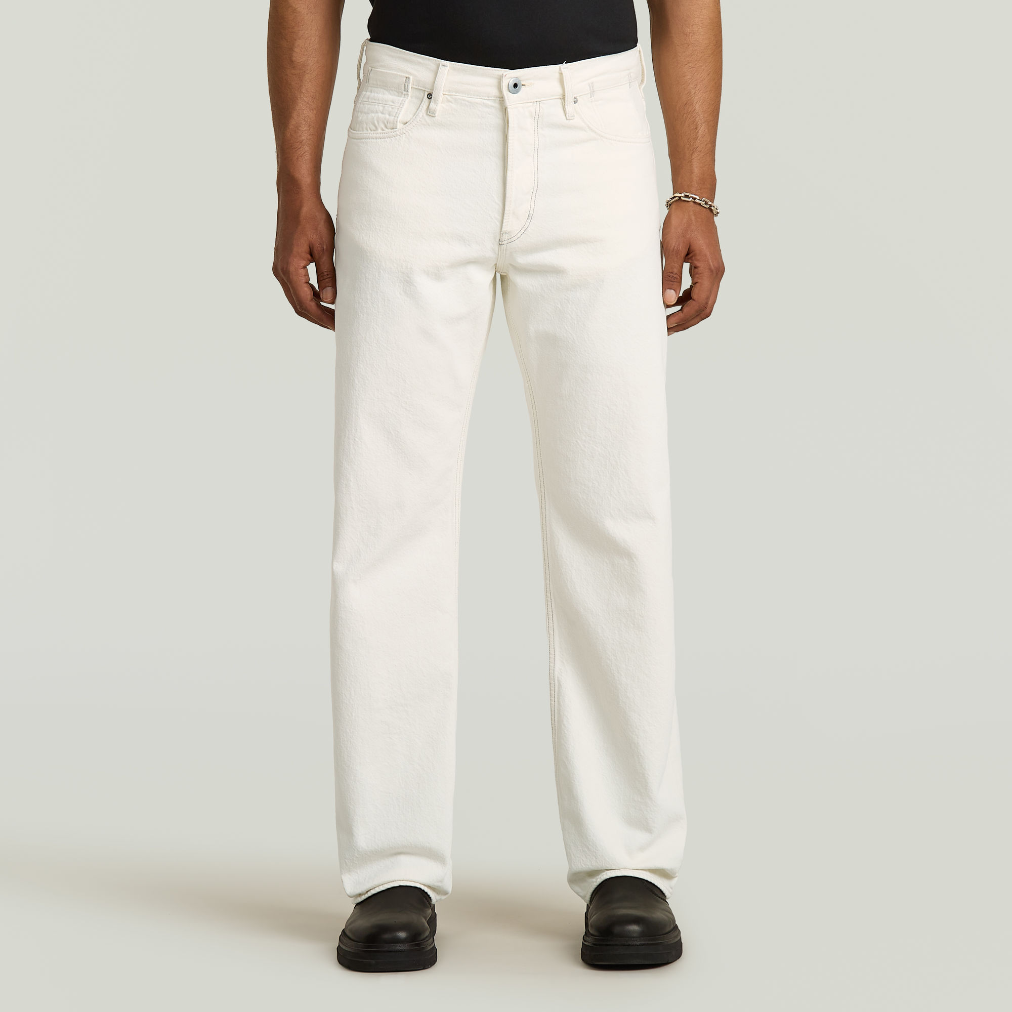 

Deeggie Relaxed Straight Jeans - Wit - Heren