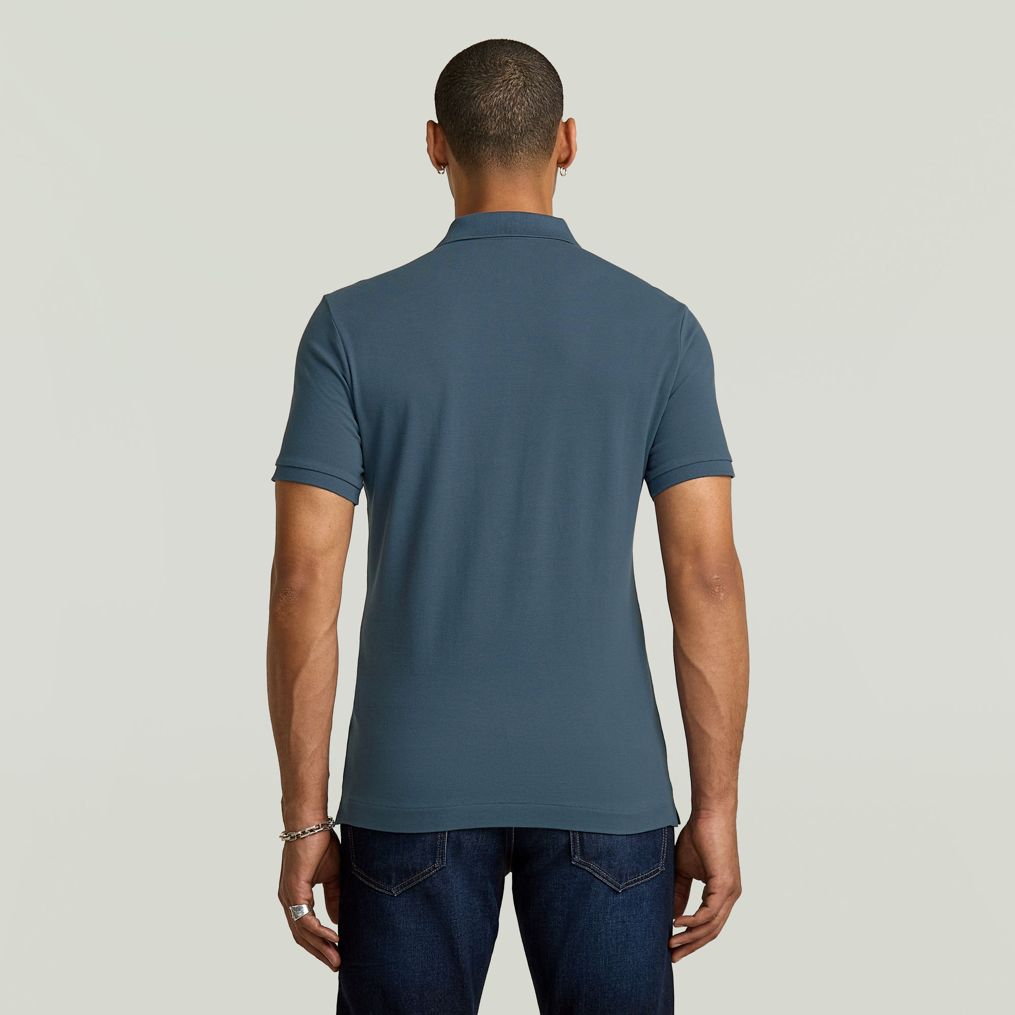 G-Star RAW Oluv Slim Polo Midden blauw Heren
