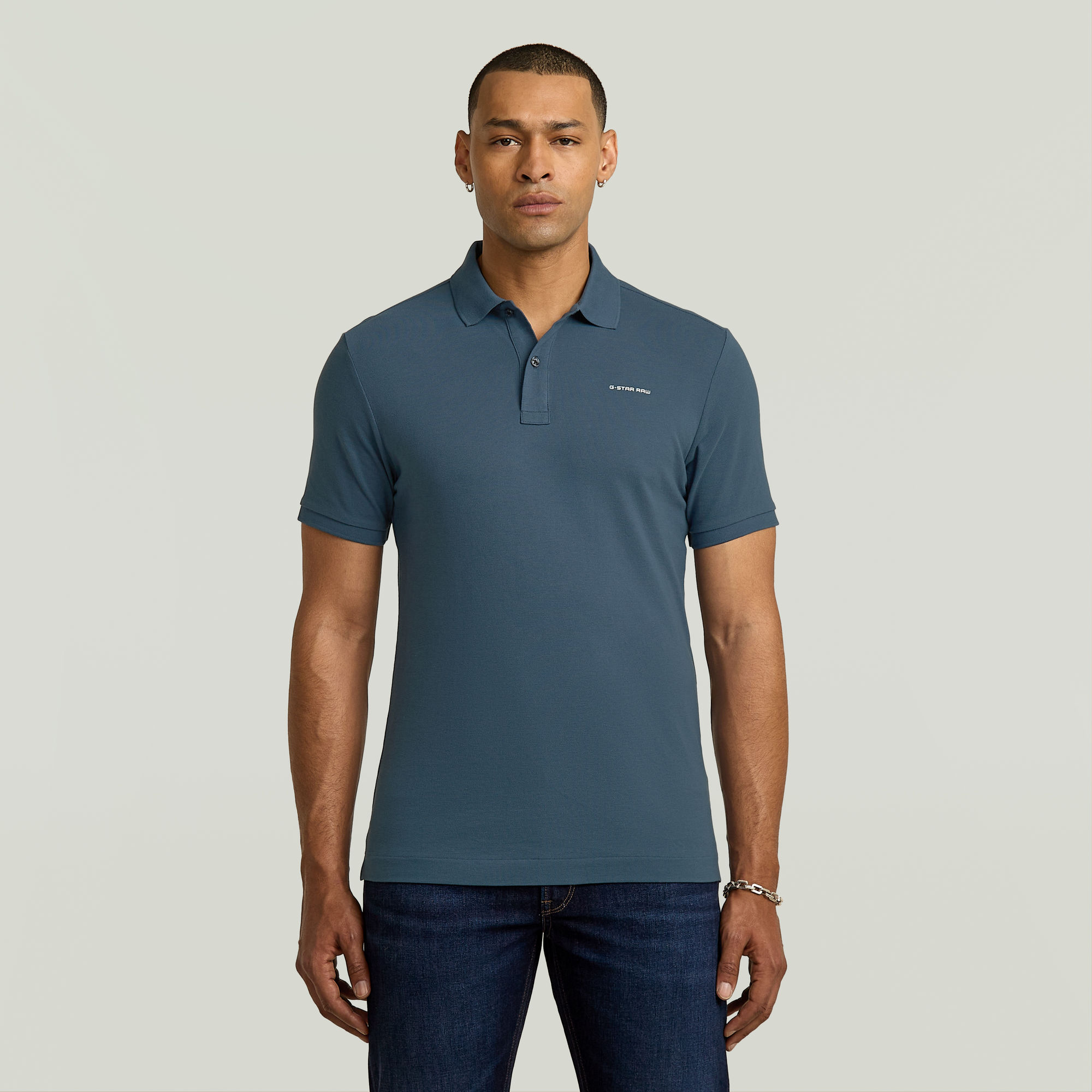 

Oluv Slim Polo - Medium blue - Men