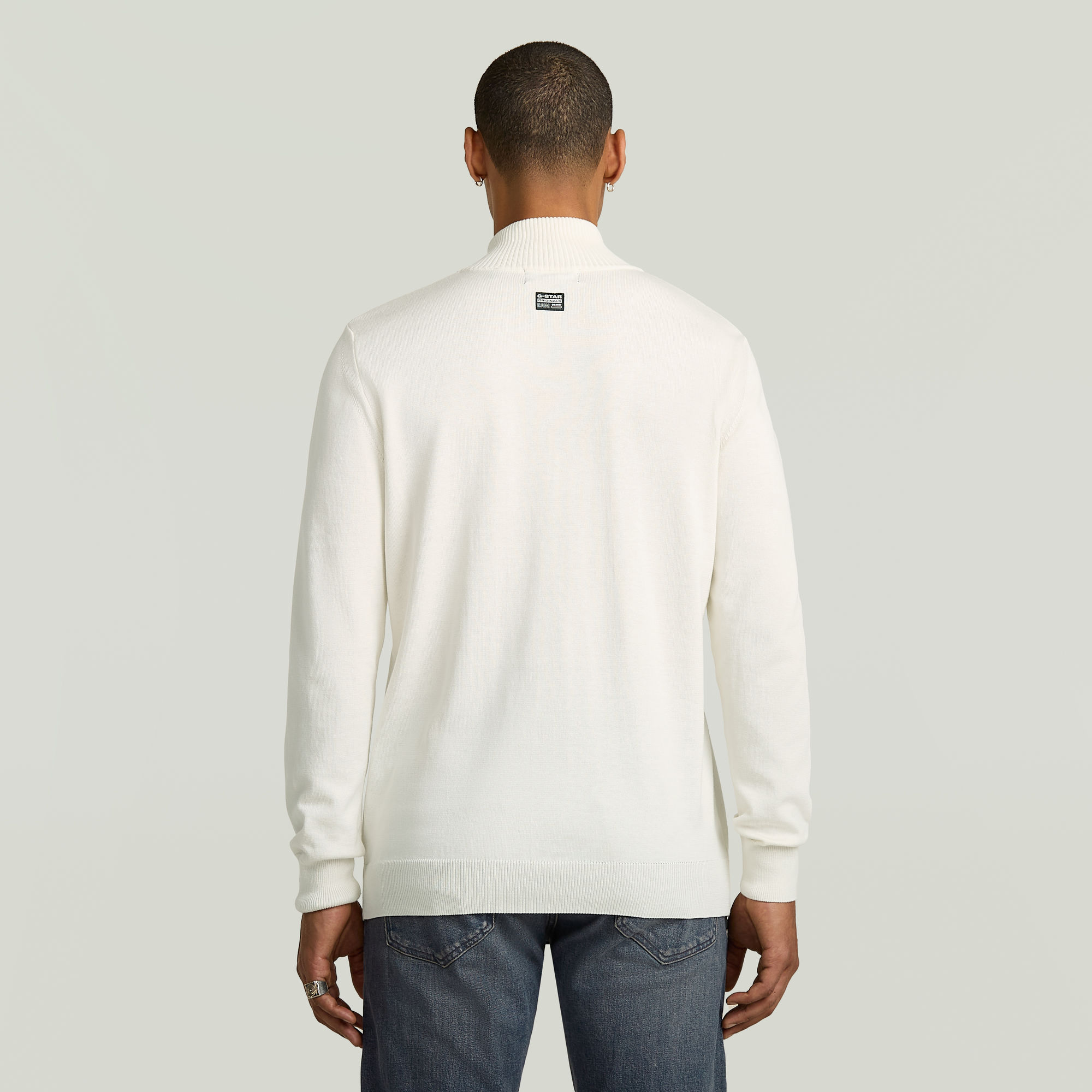 G-Star RAW Half Zip Knitted Sweater Beige Heren