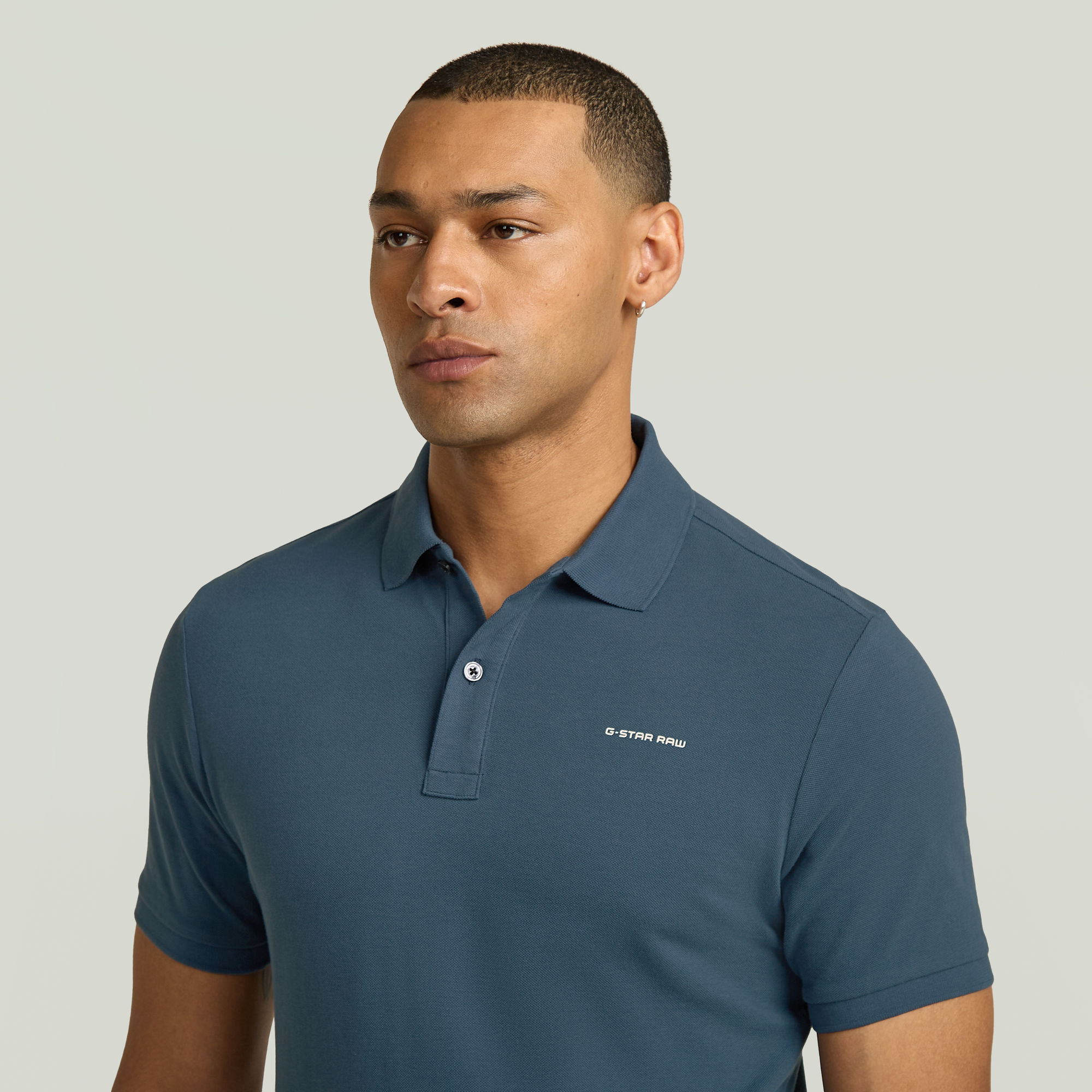 G-Star RAW Oluv Slim Polo Midden blauw Heren