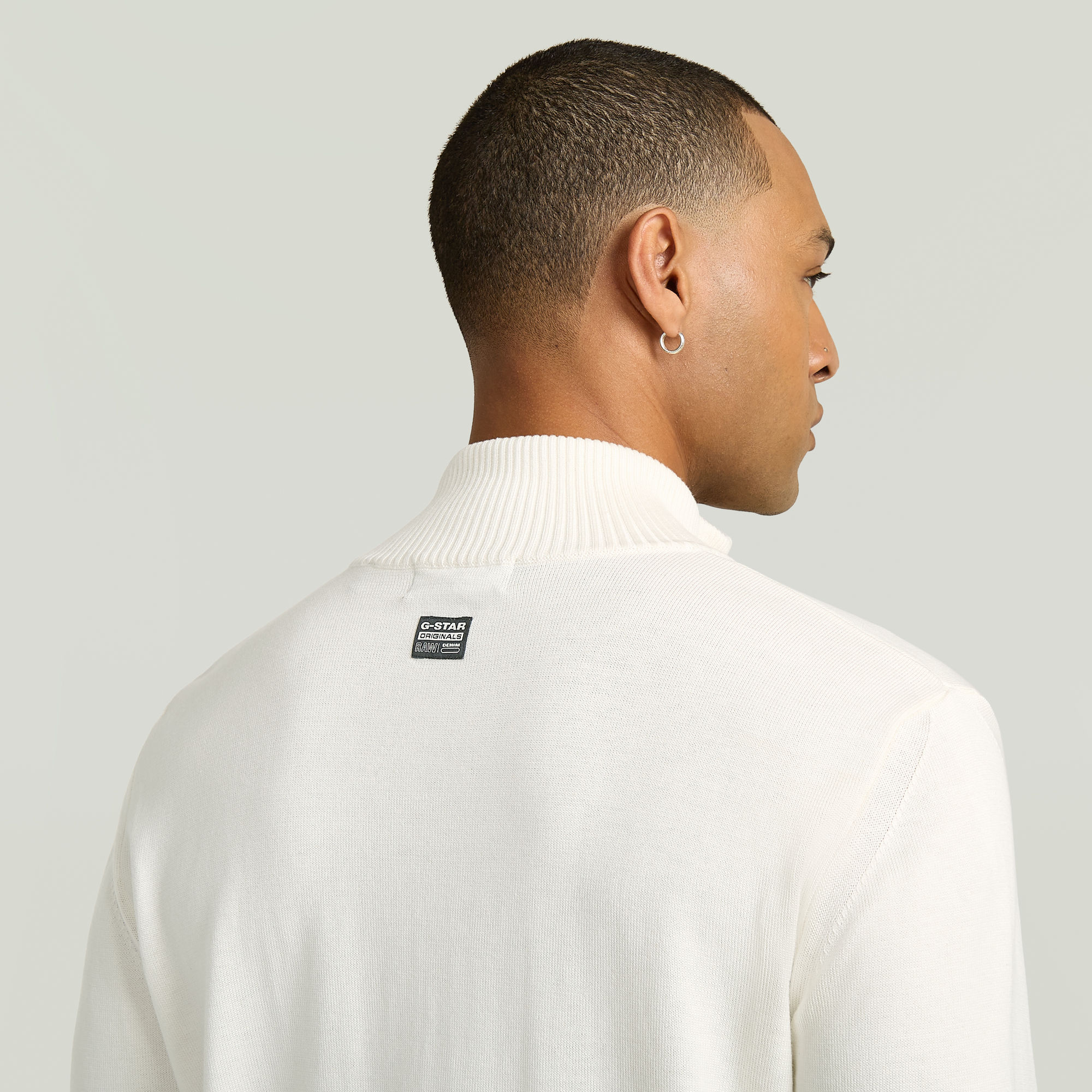G-Star RAW Half Zip Knitted Sweater Beige Heren