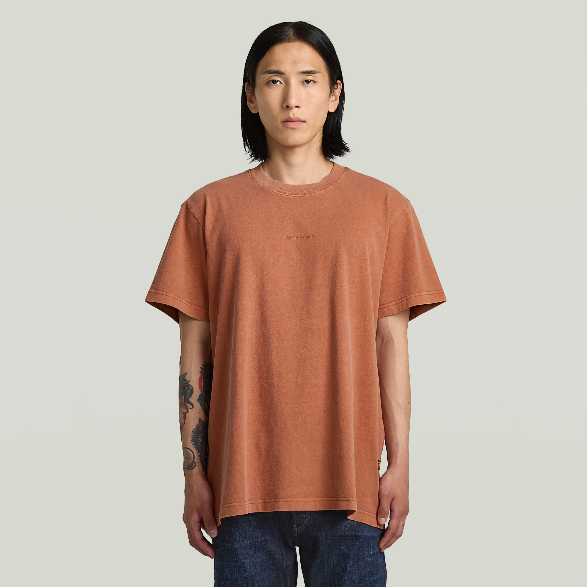 G-Star RAW Overdyed Center Chest T-shirt - Rood - Heren