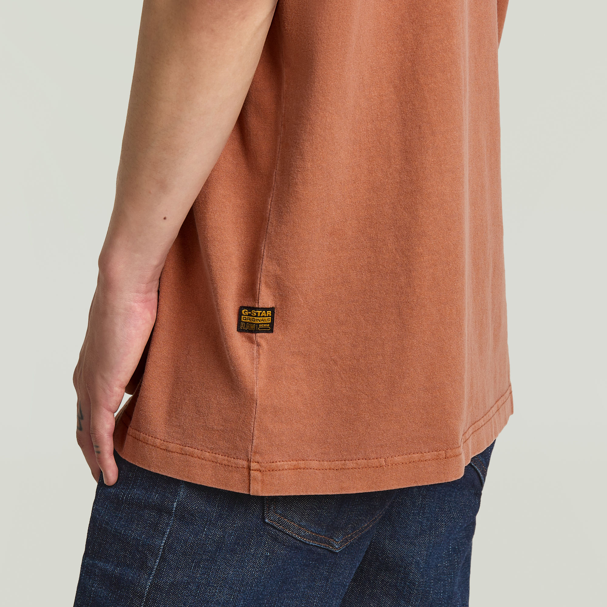G-Star RAW Overdyed Center Chest T-shirt Rood Heren