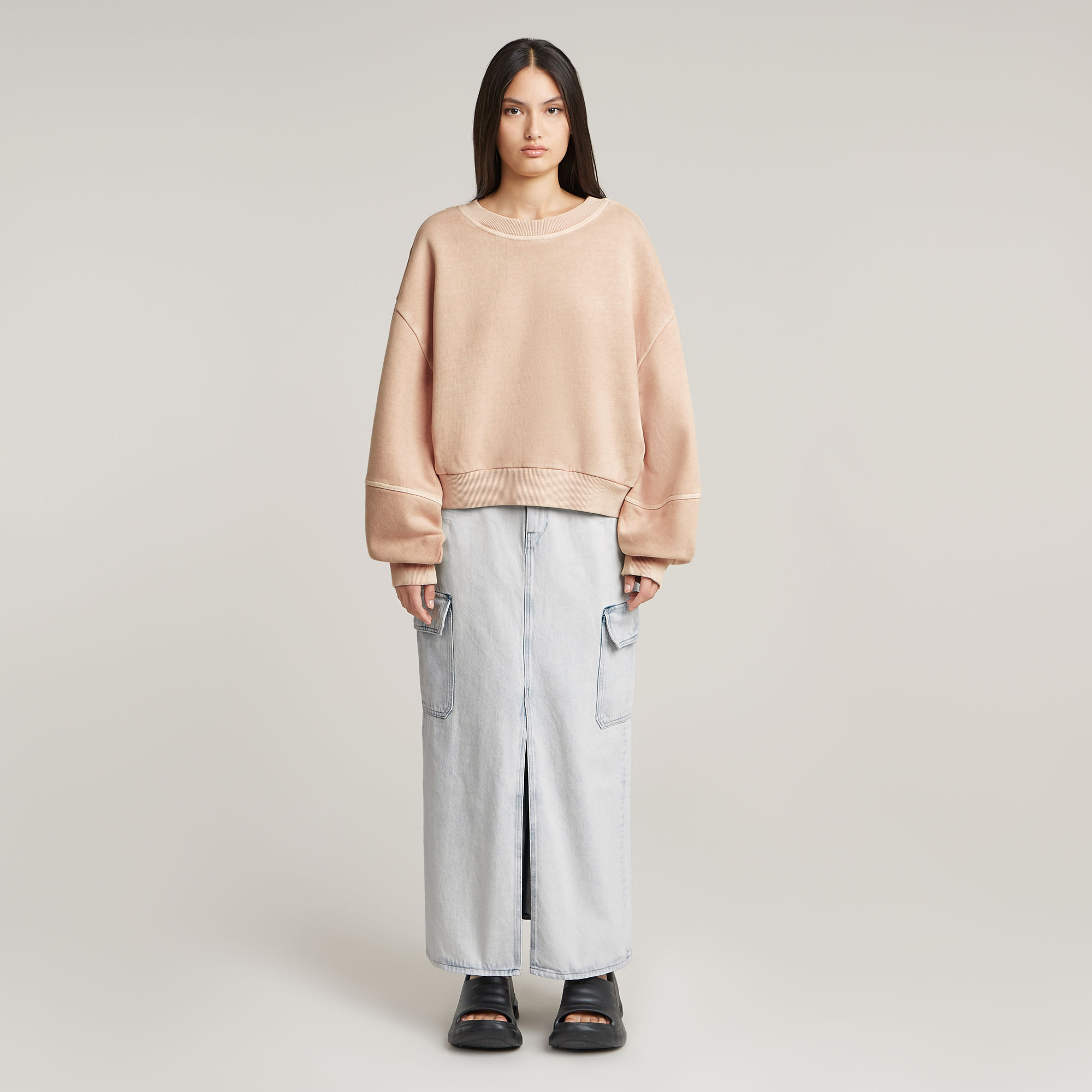 G-Star RAW Overdyed Big Sleeve Sweater Roze Dames