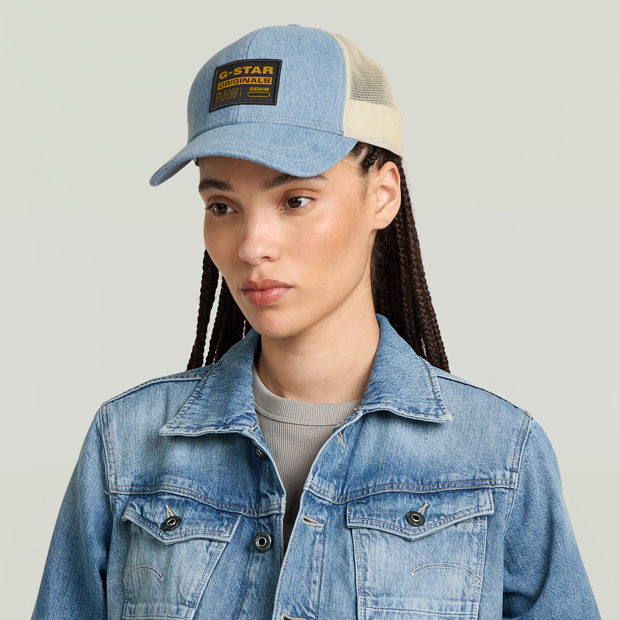 G-Star RAW Denim Embro Baseball Trucker Cap Midden blauw Heren