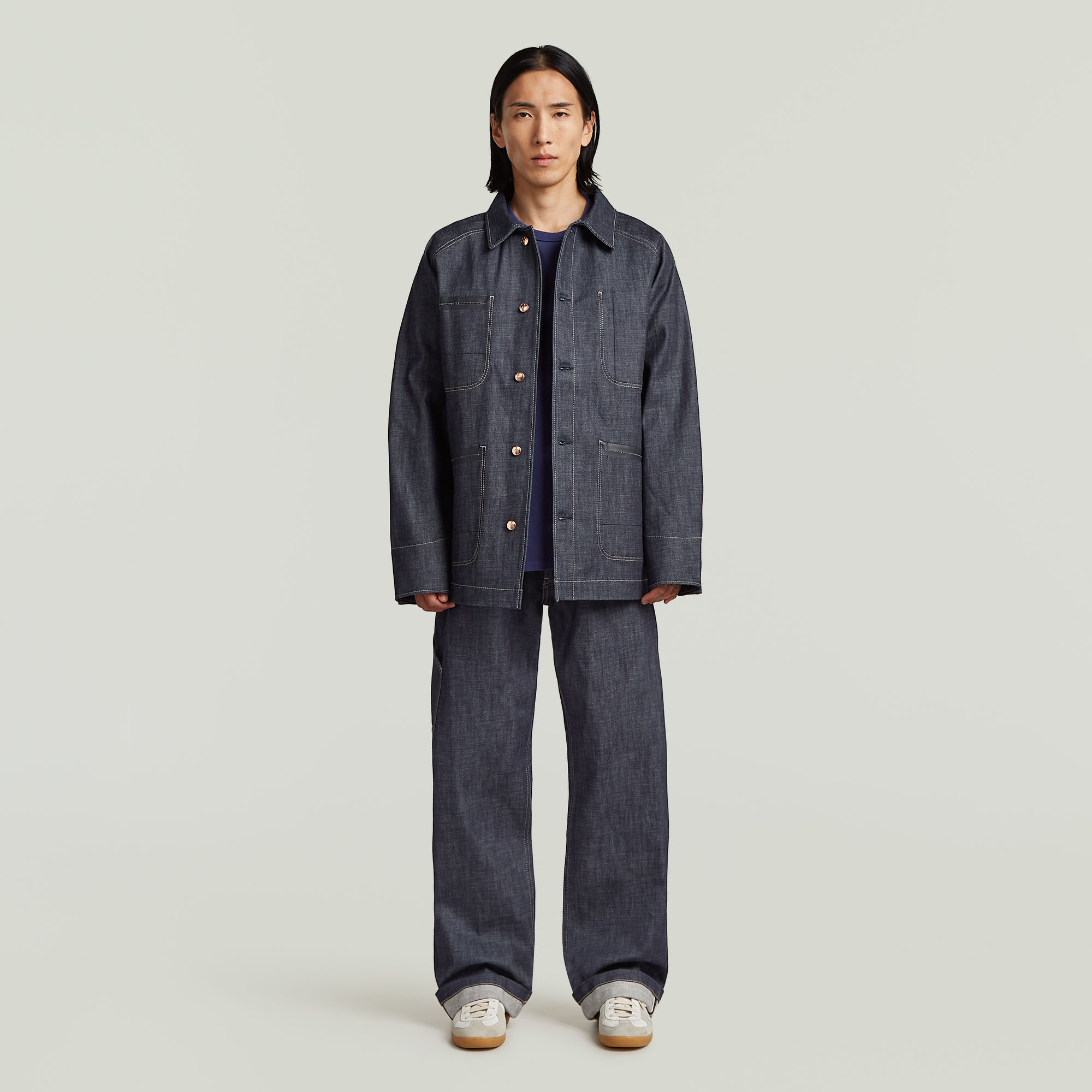 Thumbnail - MN Selvedge Jacke - Dunkelblau - Herren