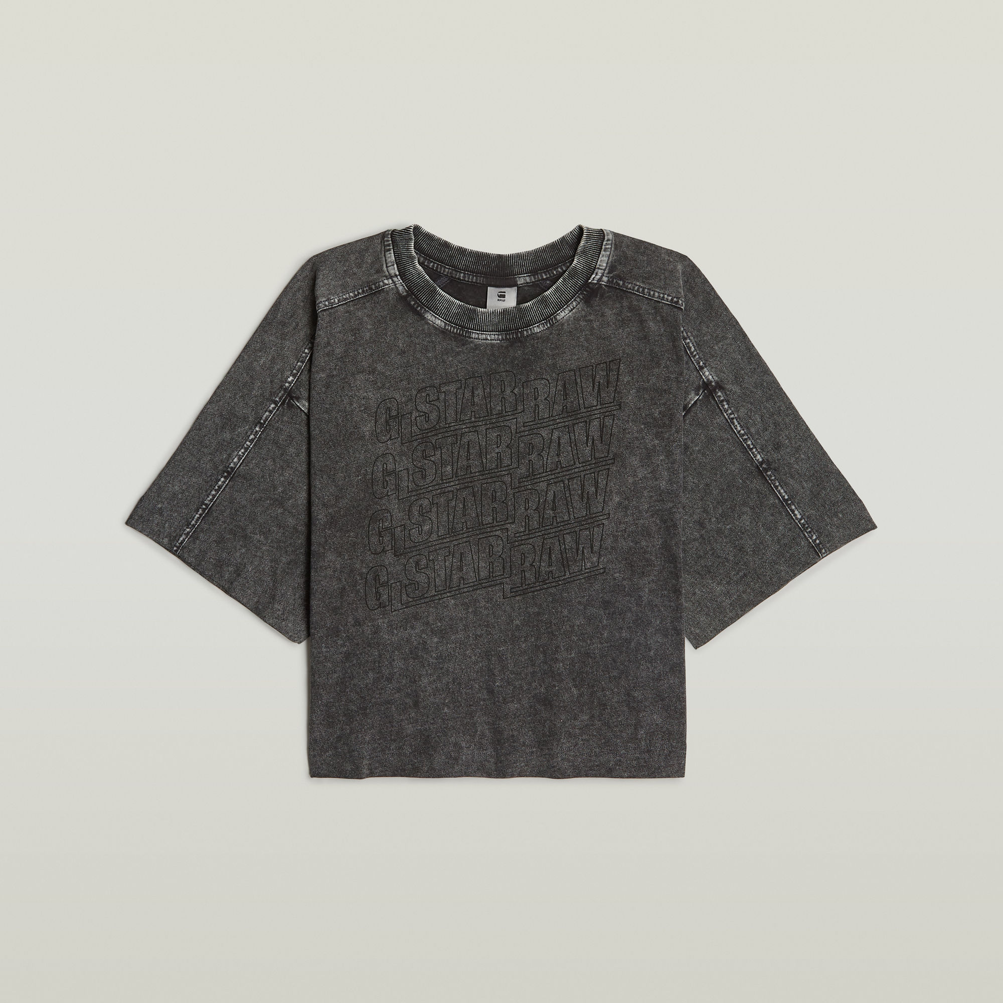 G-Star RAW Washed Multi Logo Oversized T-shirt Grijs Dames