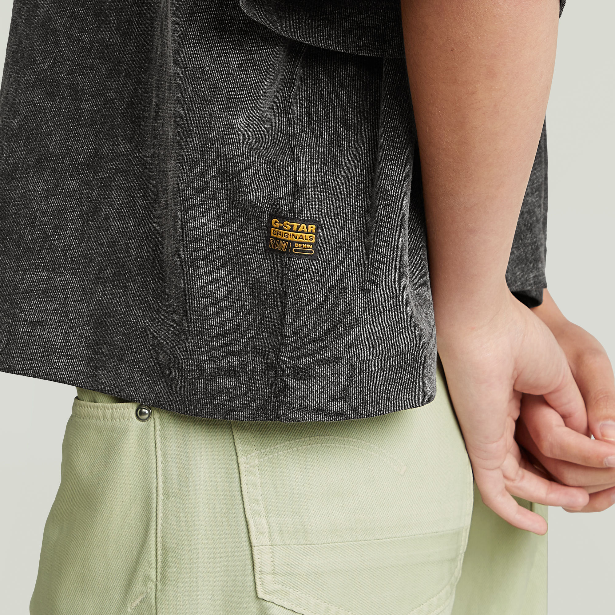 G-Star RAW Washed Multi Logo Oversized T-shirt Grijs Dames