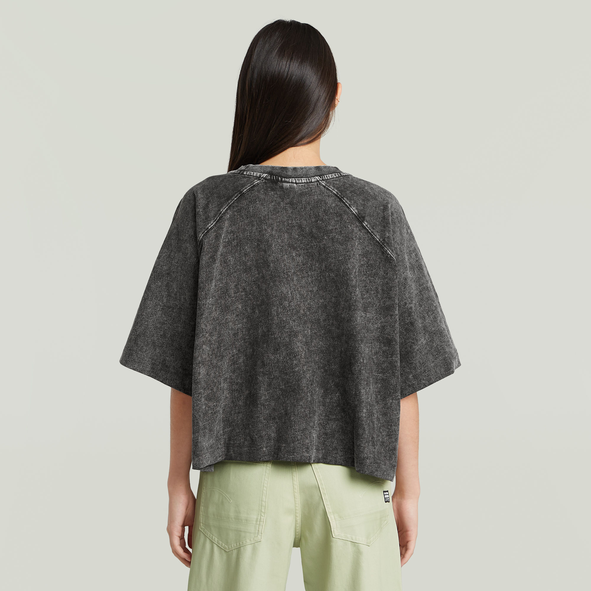 G-Star RAW Washed Multi Logo Oversized T-shirt Grijs Dames