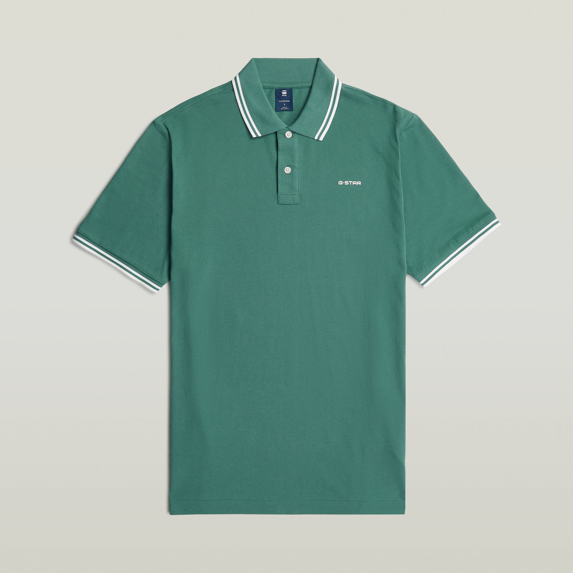 G-Star RAW Chest Logo Striped Polo Groen Heren