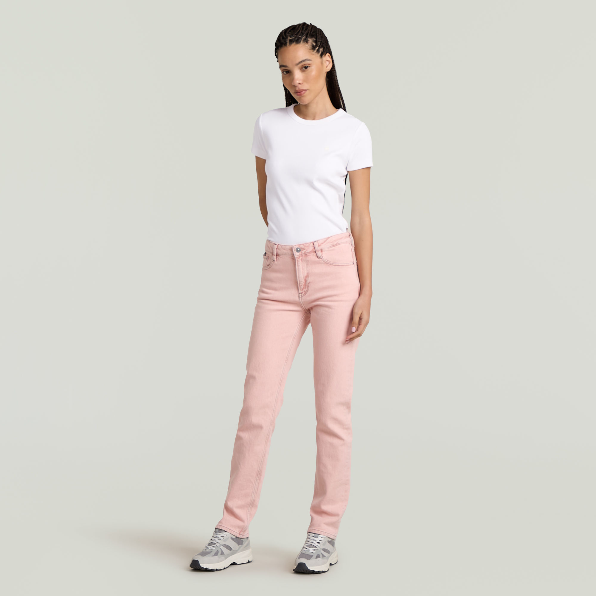 G-Star RAW Iggie Straight Jeans Roze Dames