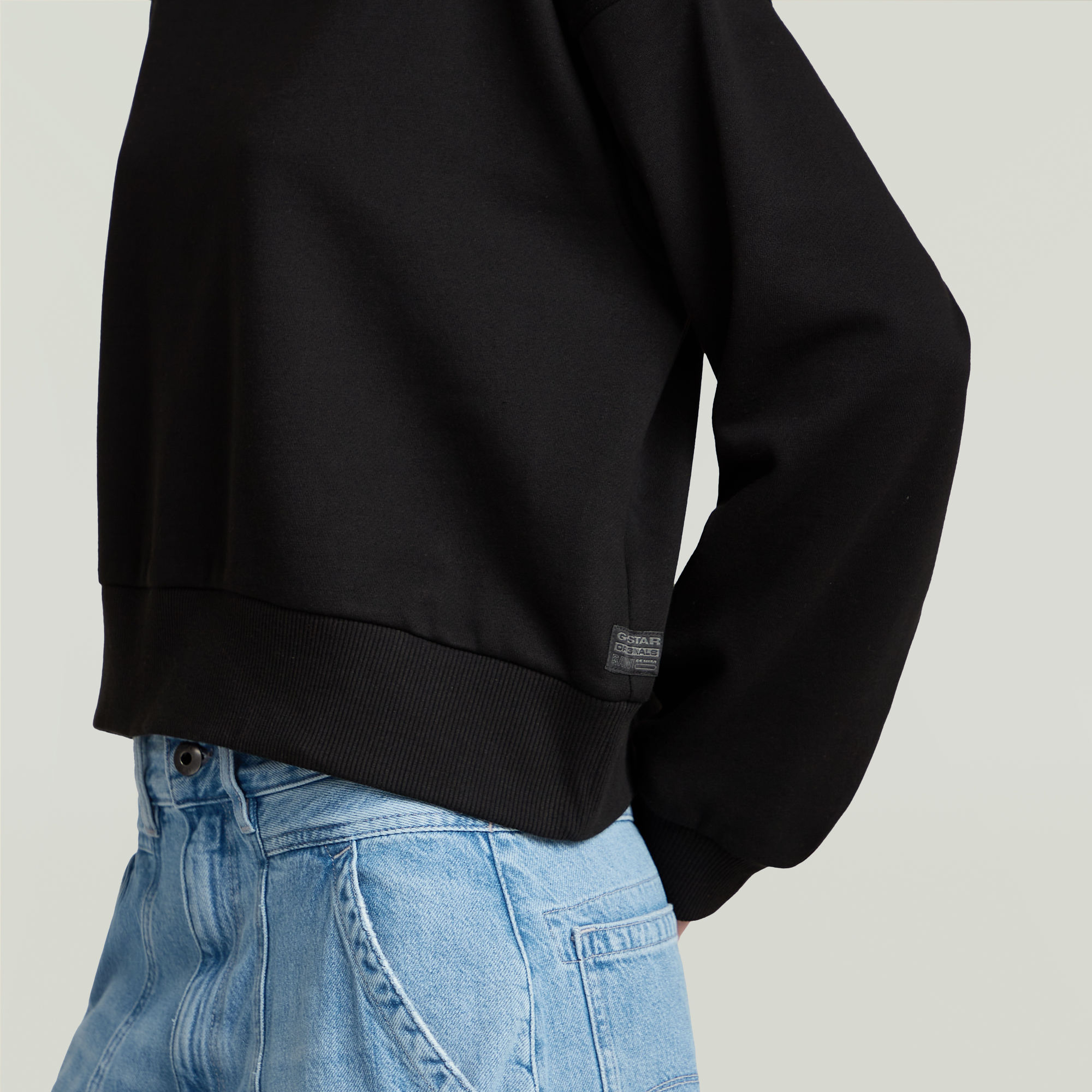 G-Star RAW Premium Core Cropped Loose Sweater Zwart Dames