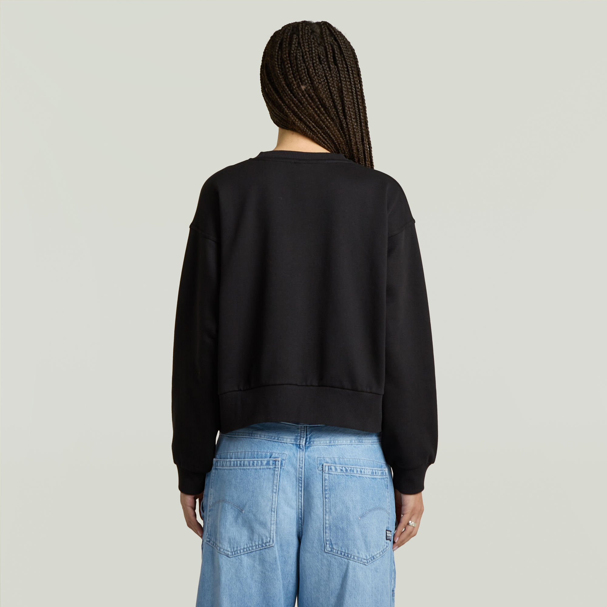 G-Star RAW Premium Core Cropped Loose Sweater Zwart Dames