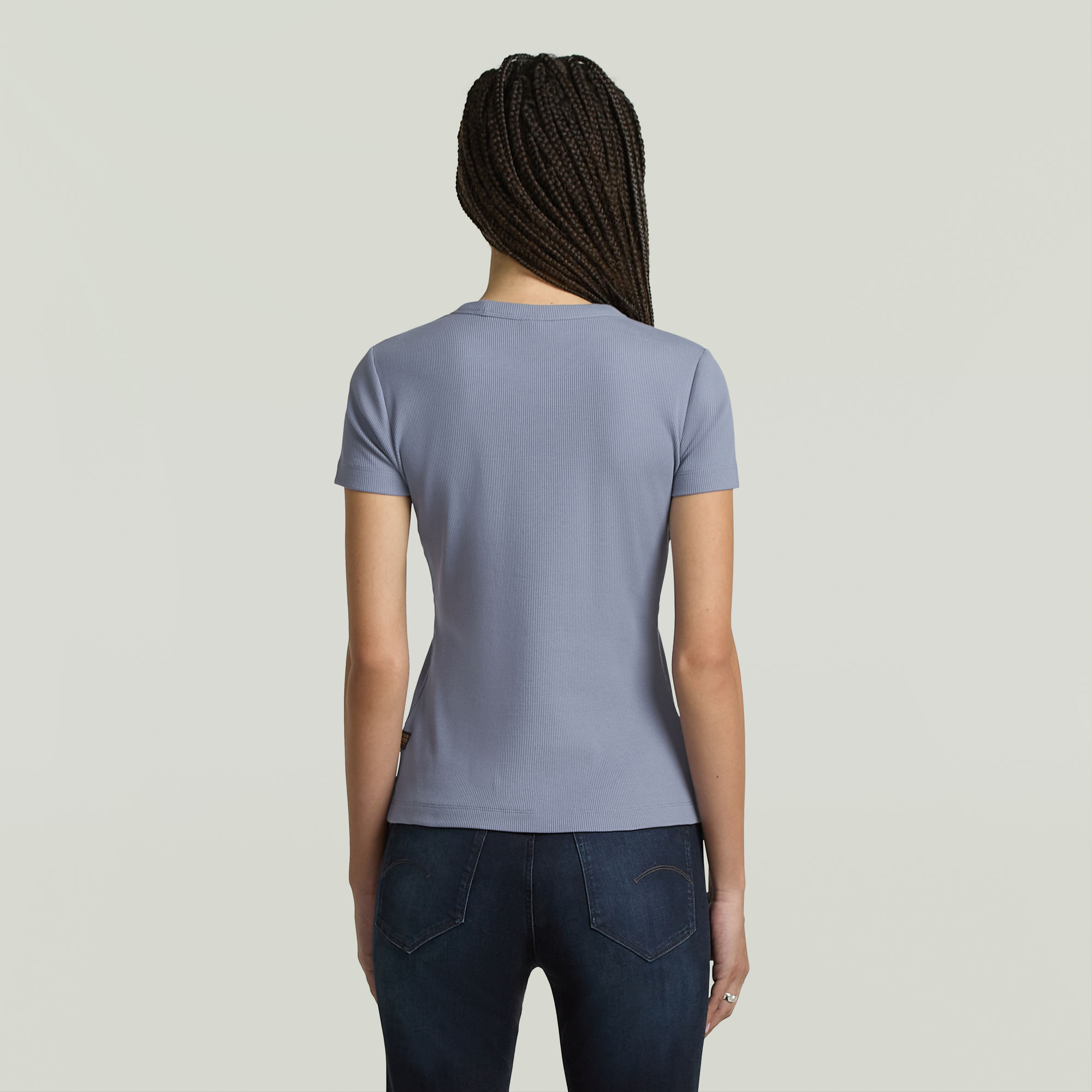 G-Star RAW Rib Cap Sleeve T-shirt Lichtblauw Dames