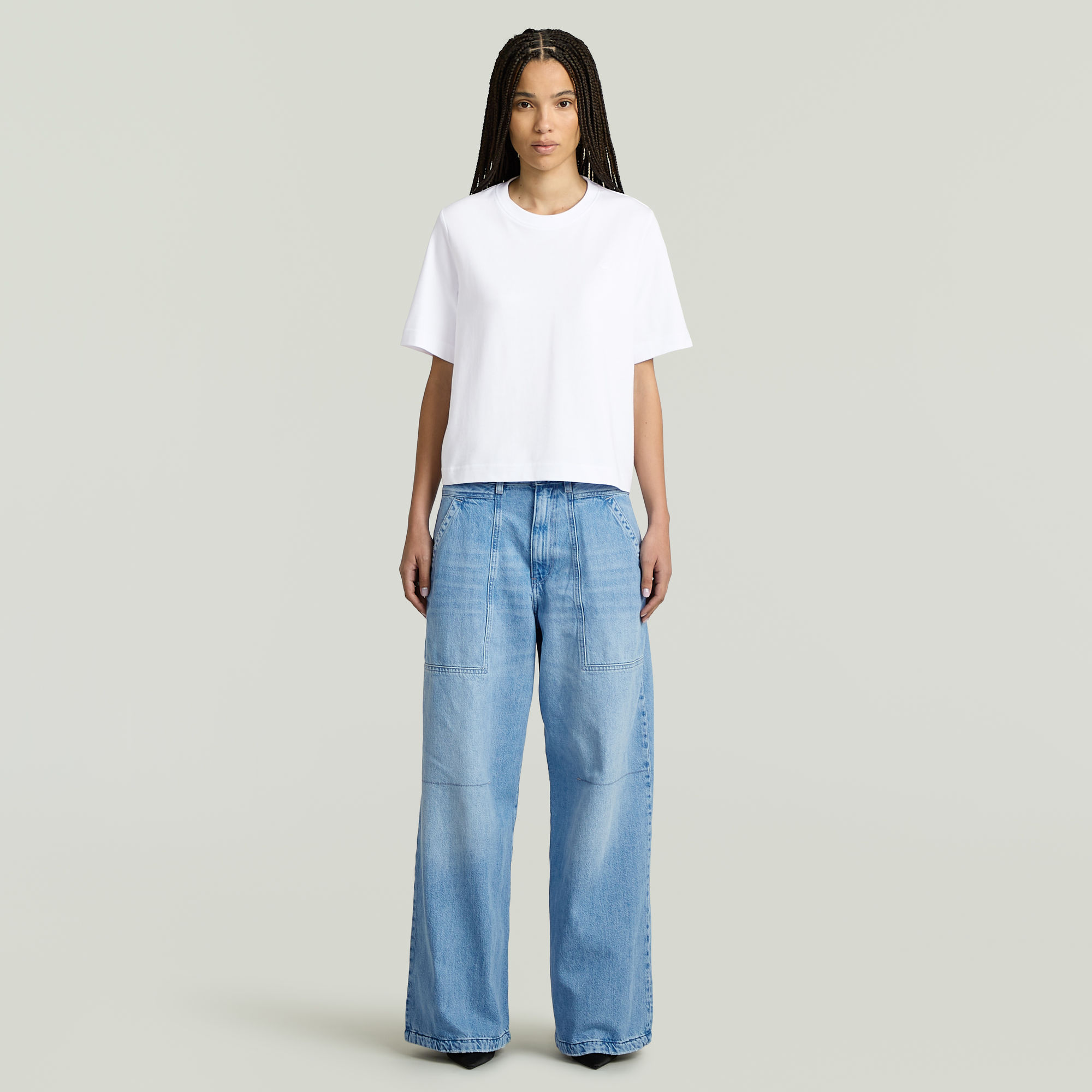 Thumbnail - Boxy T-Shirt - Weiß - Damen