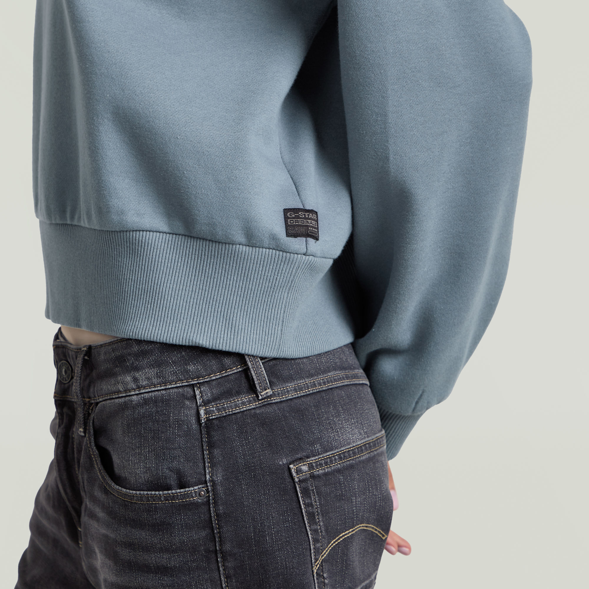 G-Star RAW Premium Core Cropped Loose Sweater Grijs Dames