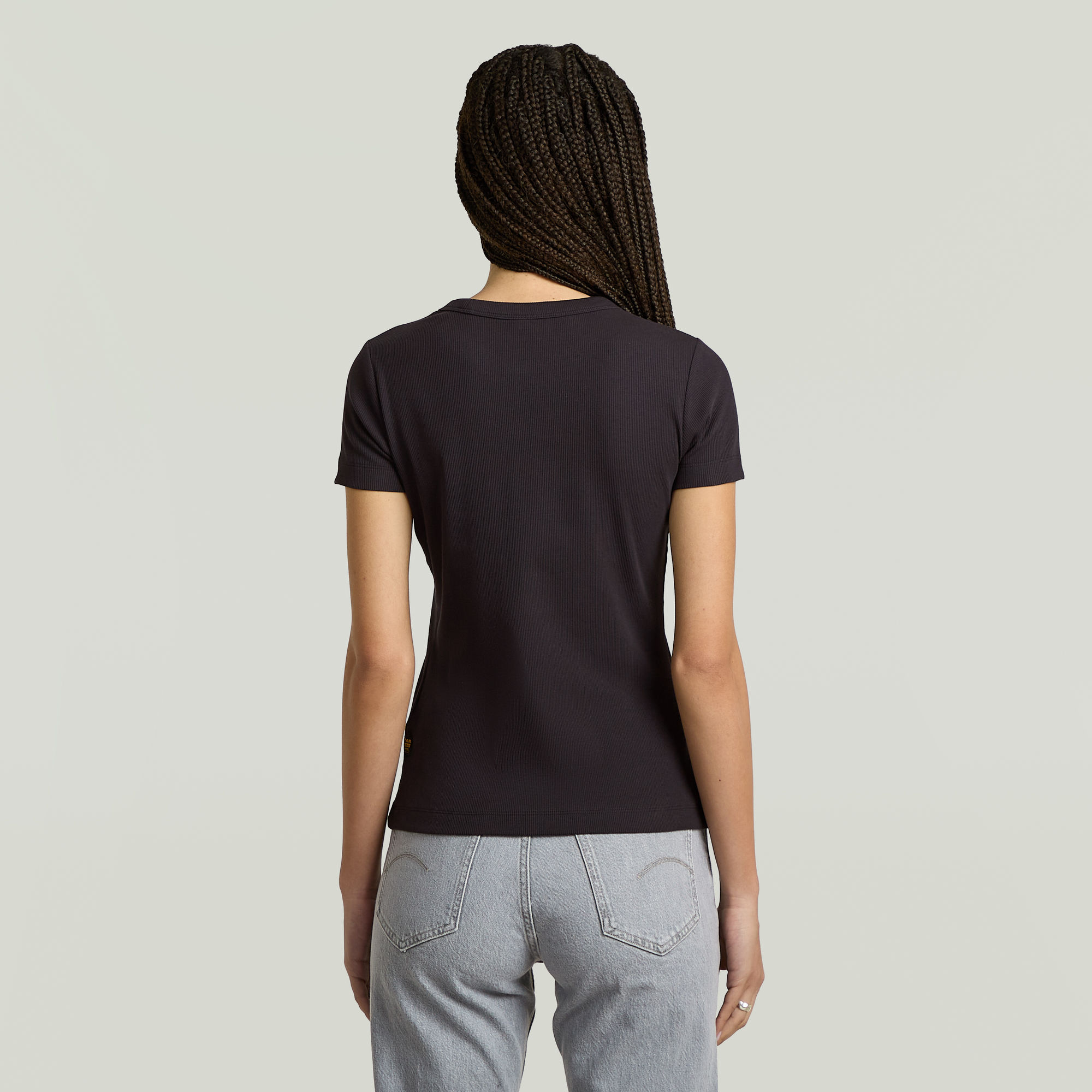 G-Star RAW Rib Cap Sleeve T-shirt Zwart Dames