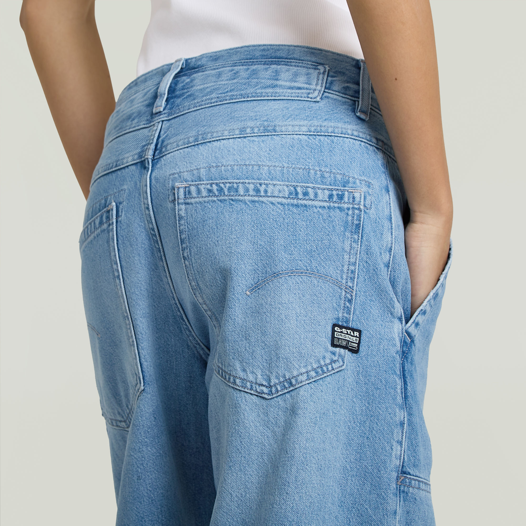 G-Star RAW Wide Leg Jeans Midden blauw Dames