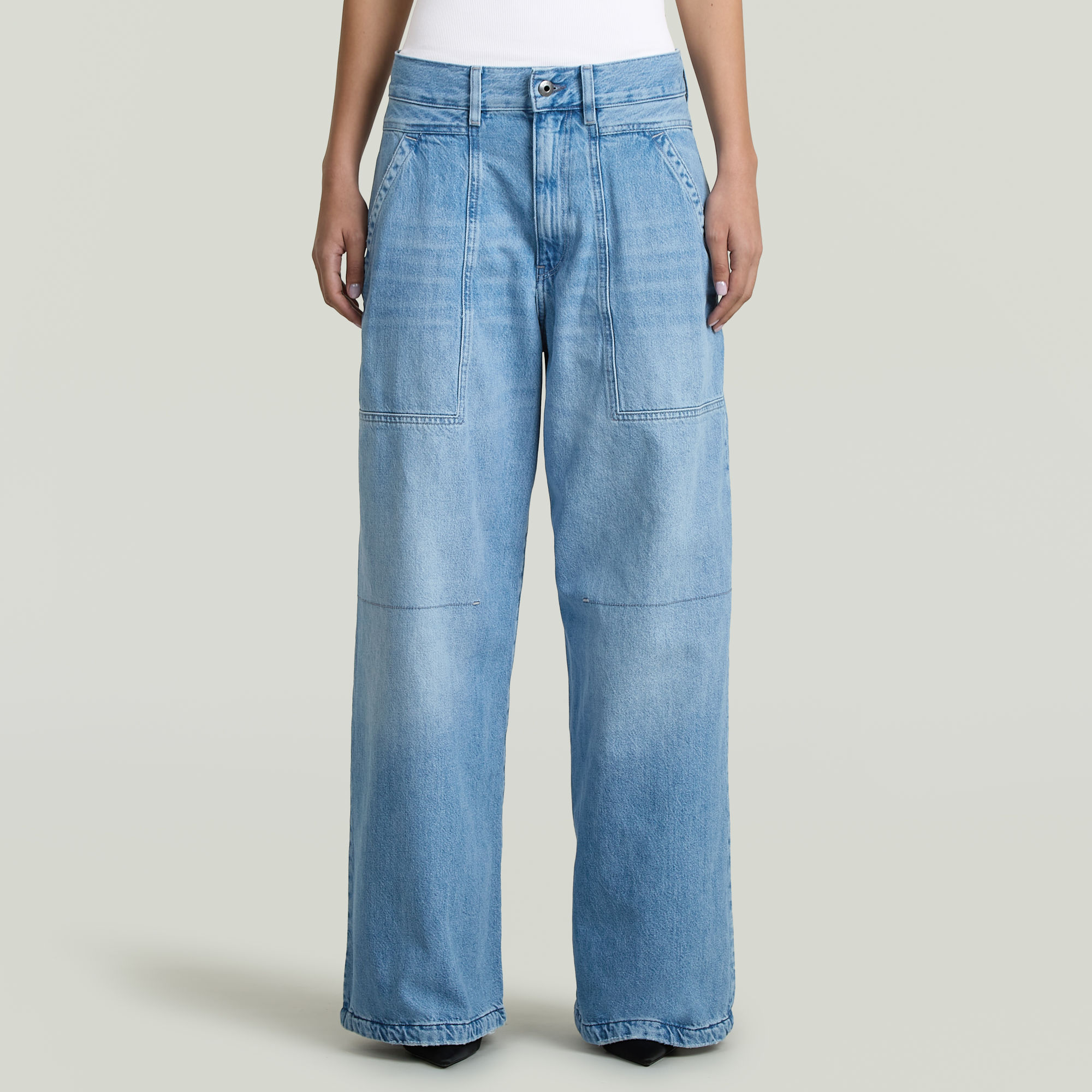 

Wide Leg Jeans - Medium blue - Women
