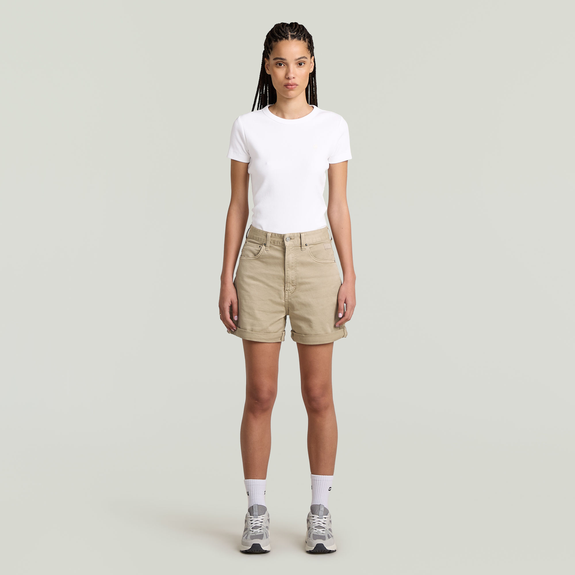 Thumbnail - Judee Short Clean Edge Shorts - Beige - Damen