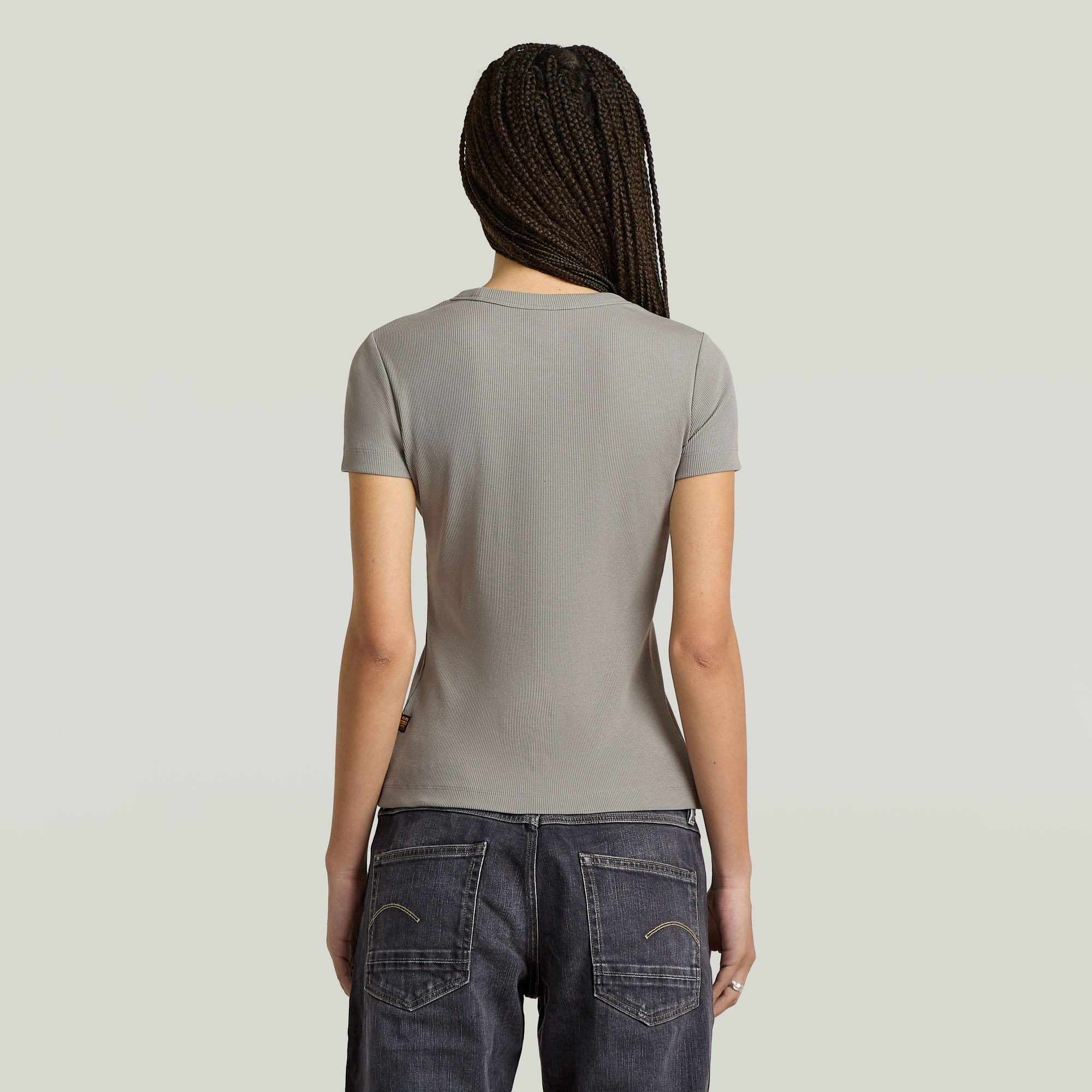G-Star RAW Rib Cap Sleeve T-shirt Grijs Dames