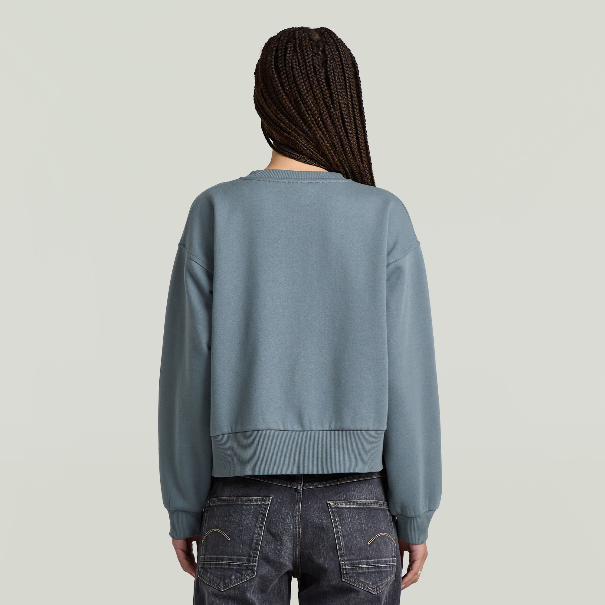 G-Star RAW Premium Core Cropped Loose Sweater Grijs Dames