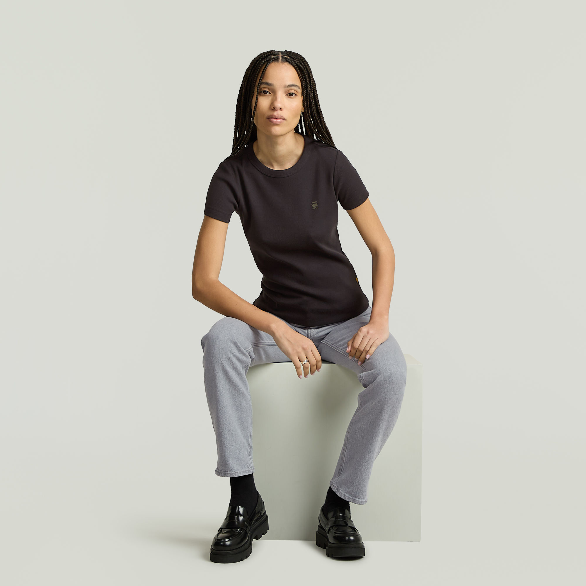 G-Star RAW Iggie Straight Jeans Grijs Dames