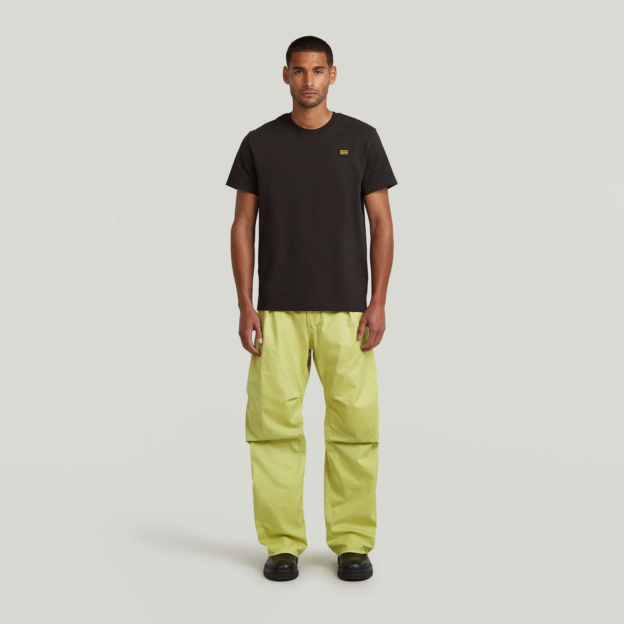 Thumbnail - Pleated 3D Denim Hose - Grün - Herren