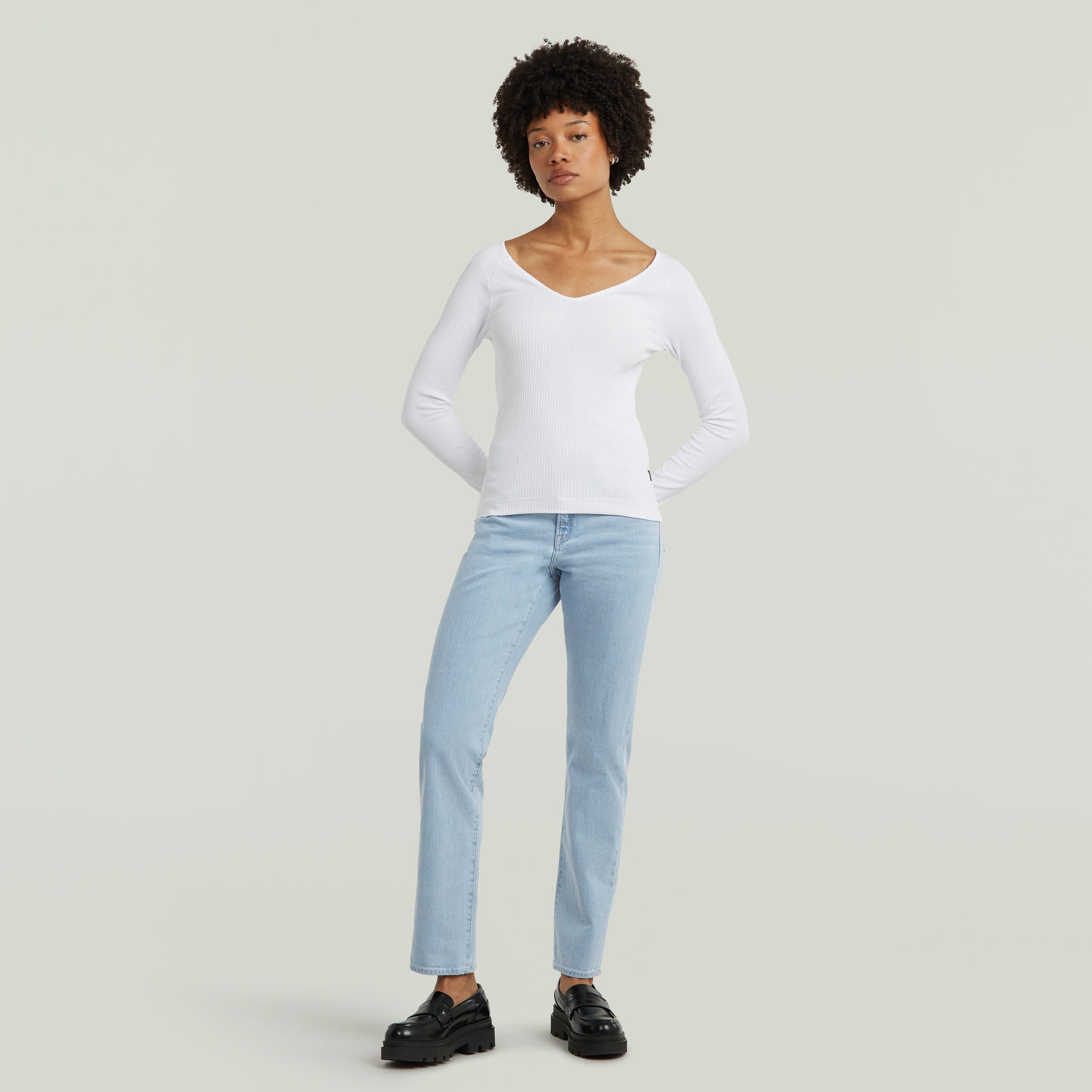 G-Star RAW Ace 2.0 Slim Straight Jeans Lichtblauw Dames