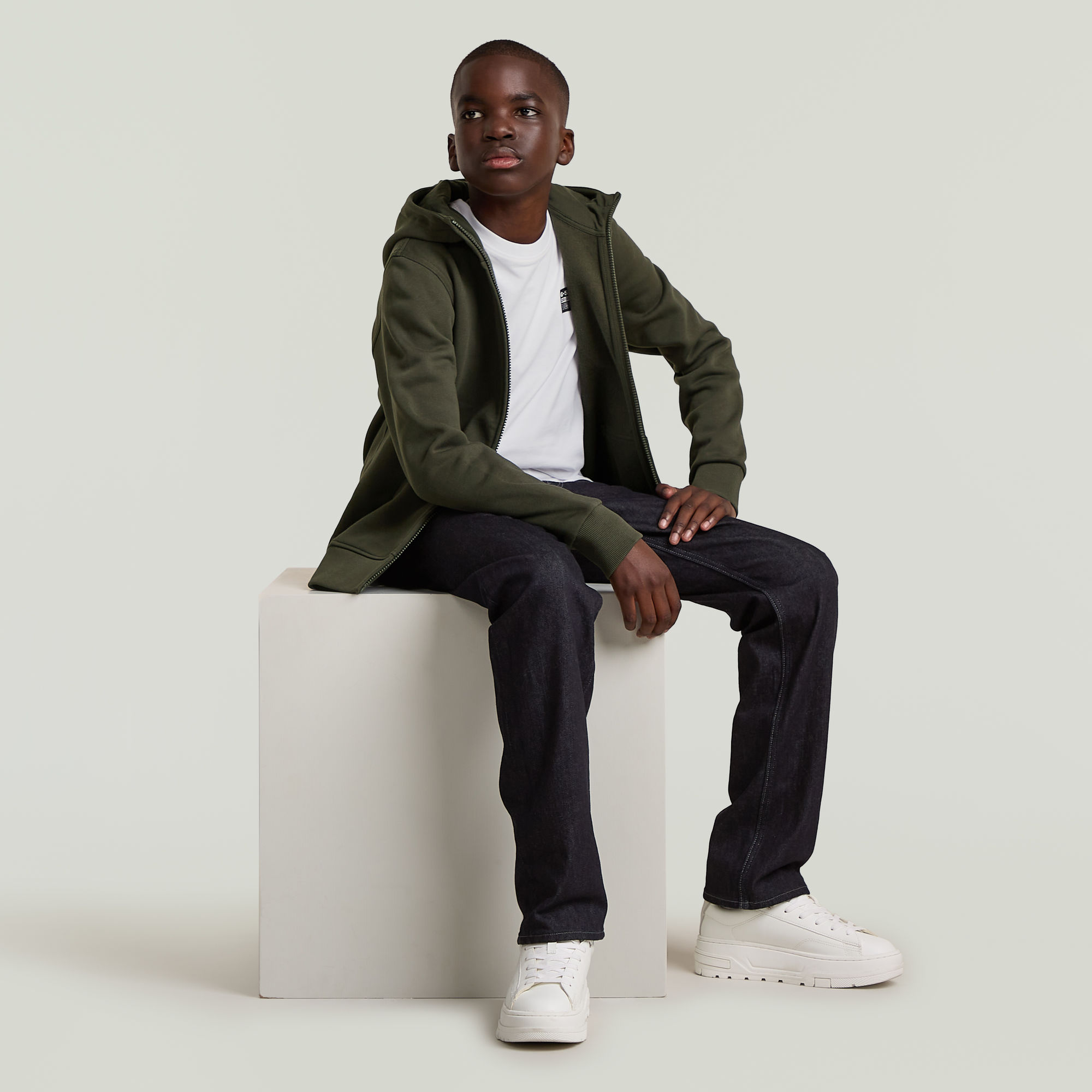 G-Star RAW Zipp Regular Vest Jongens Grijs jongens
