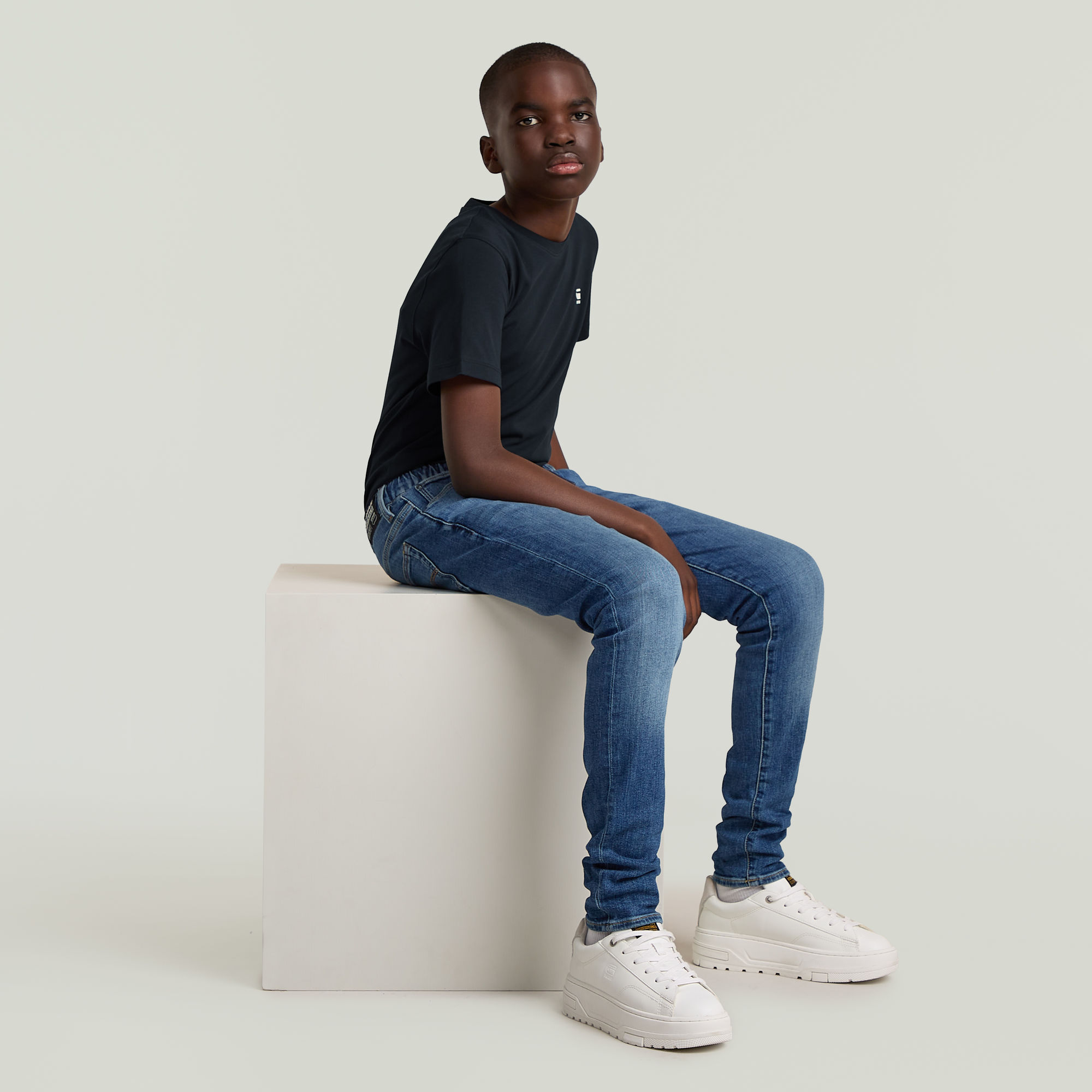 Thumbnail - Boys 3301 Slim Pull-Up Jeans - Mittelblau - jungen