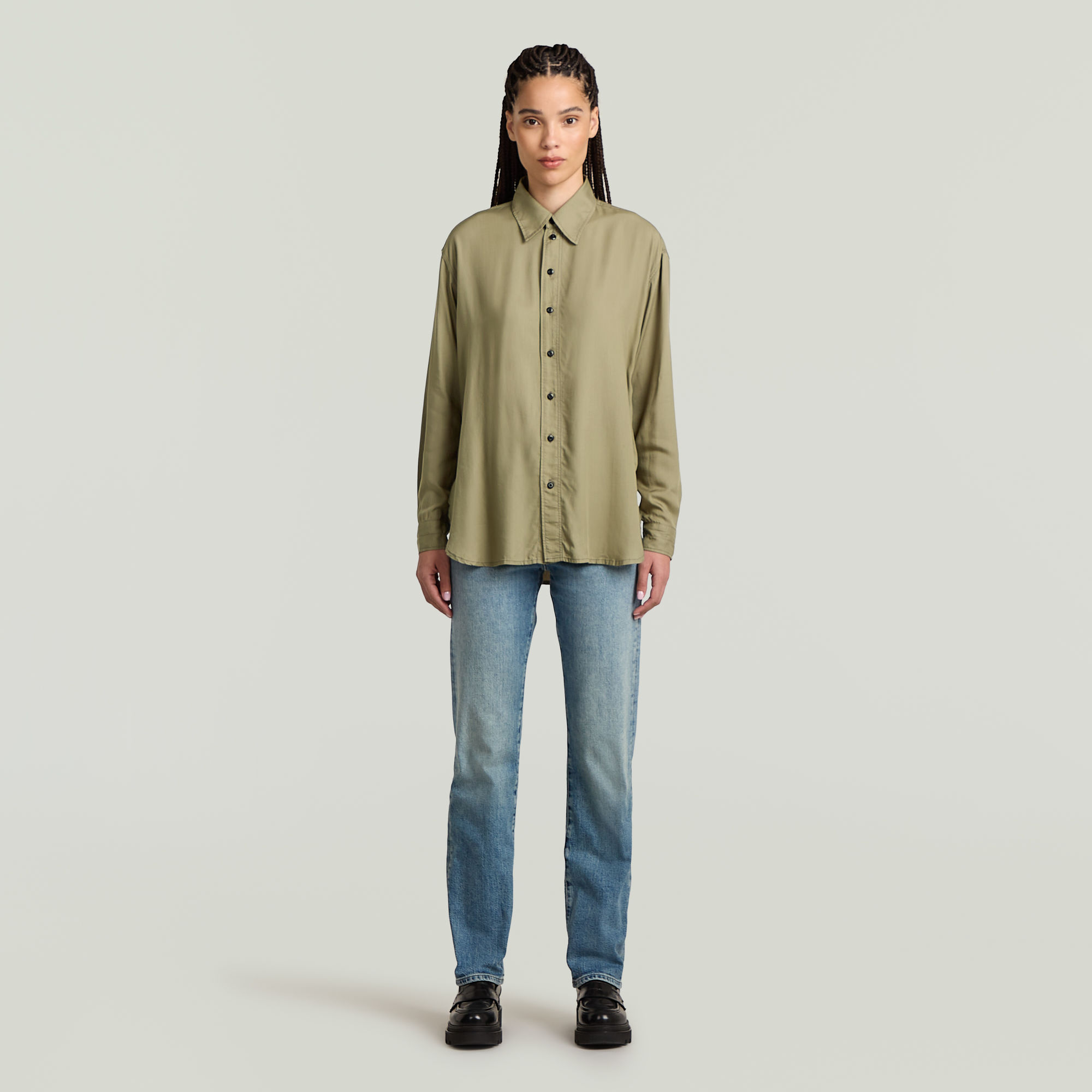 Thumbnail - Dress Shirt Long Sleeve - Grün - Damen
