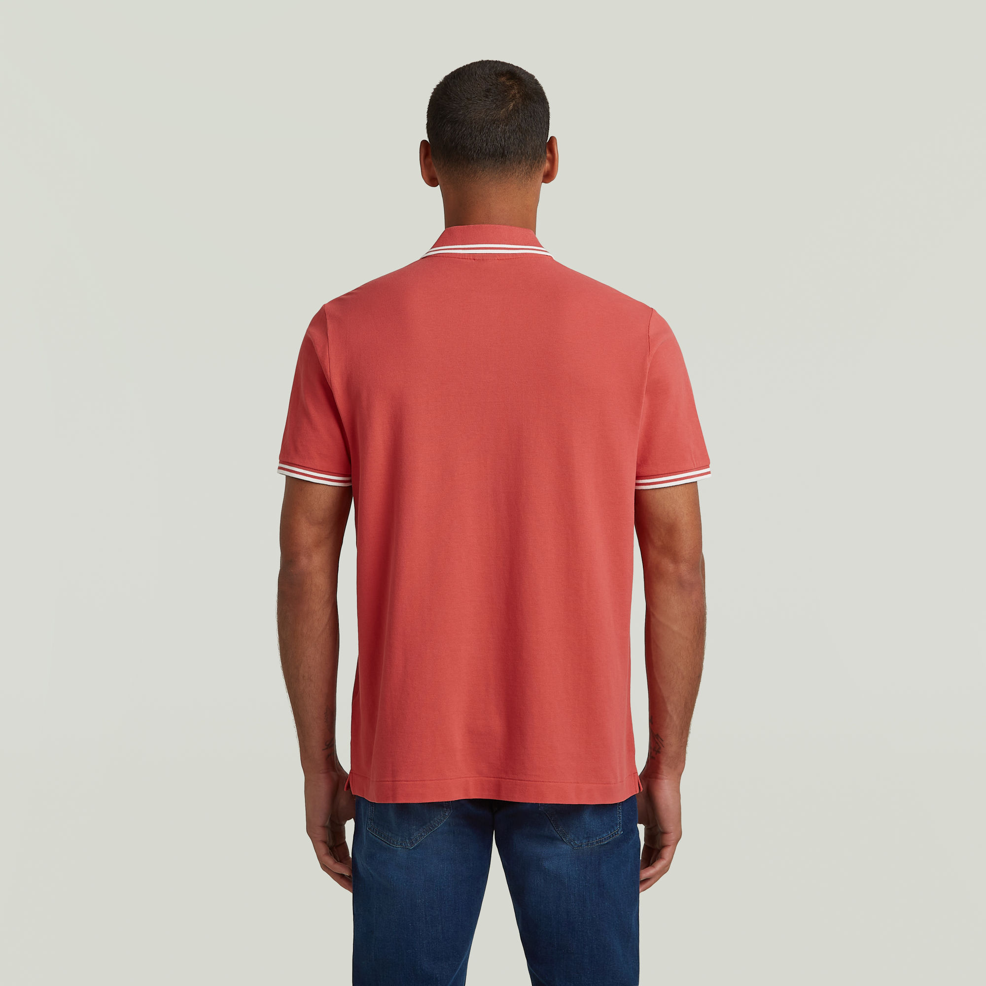 G-Star RAW Chest Logo Striped Polo Rood Heren