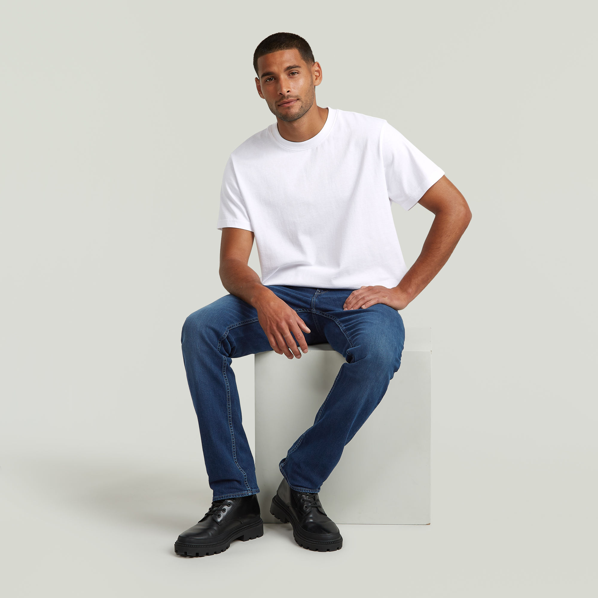 G-Star RAW Mosa Straight Jeans Donkerblauw Heren