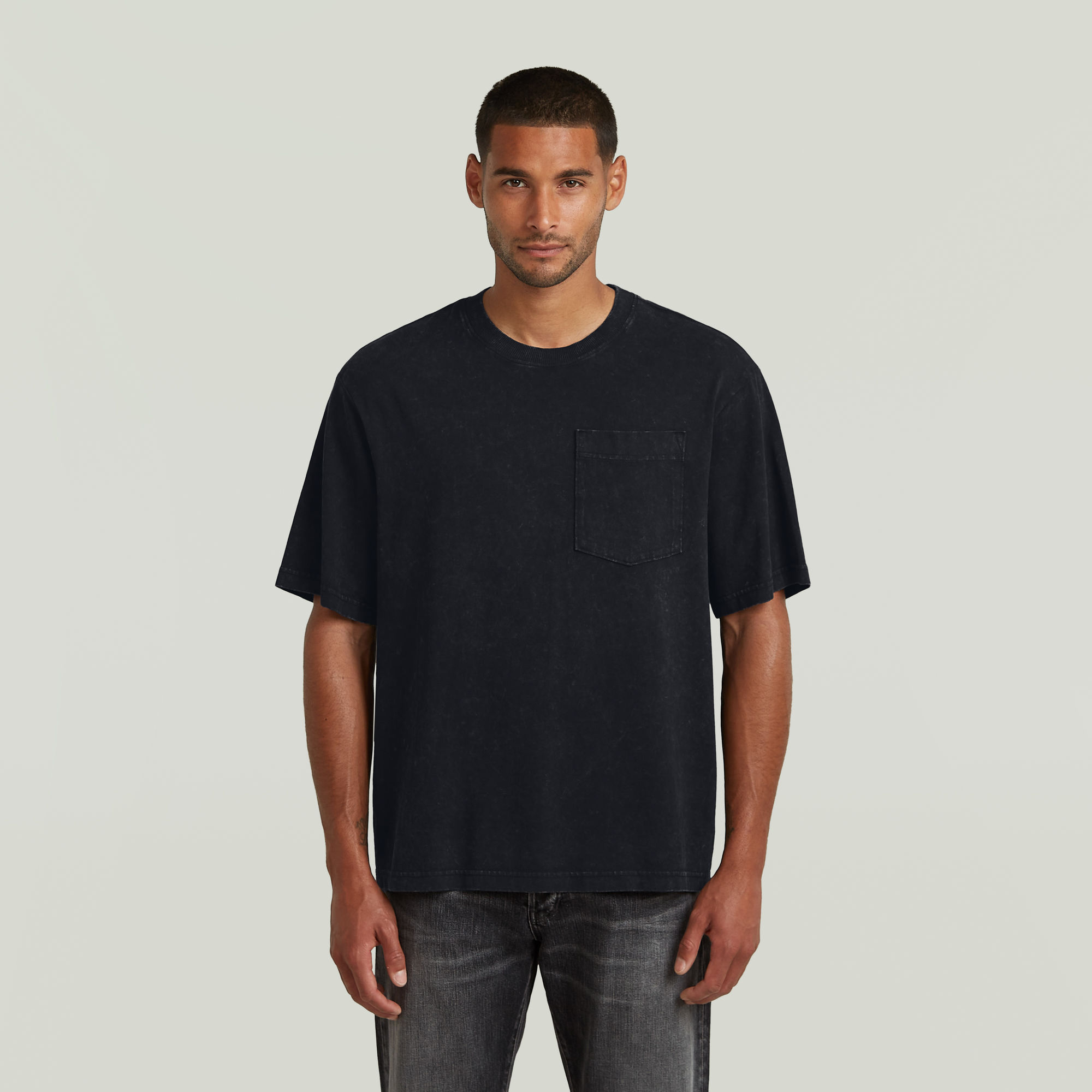G-Star RAW Acid Wash Boxy T-Shirt - Zwart - Heren