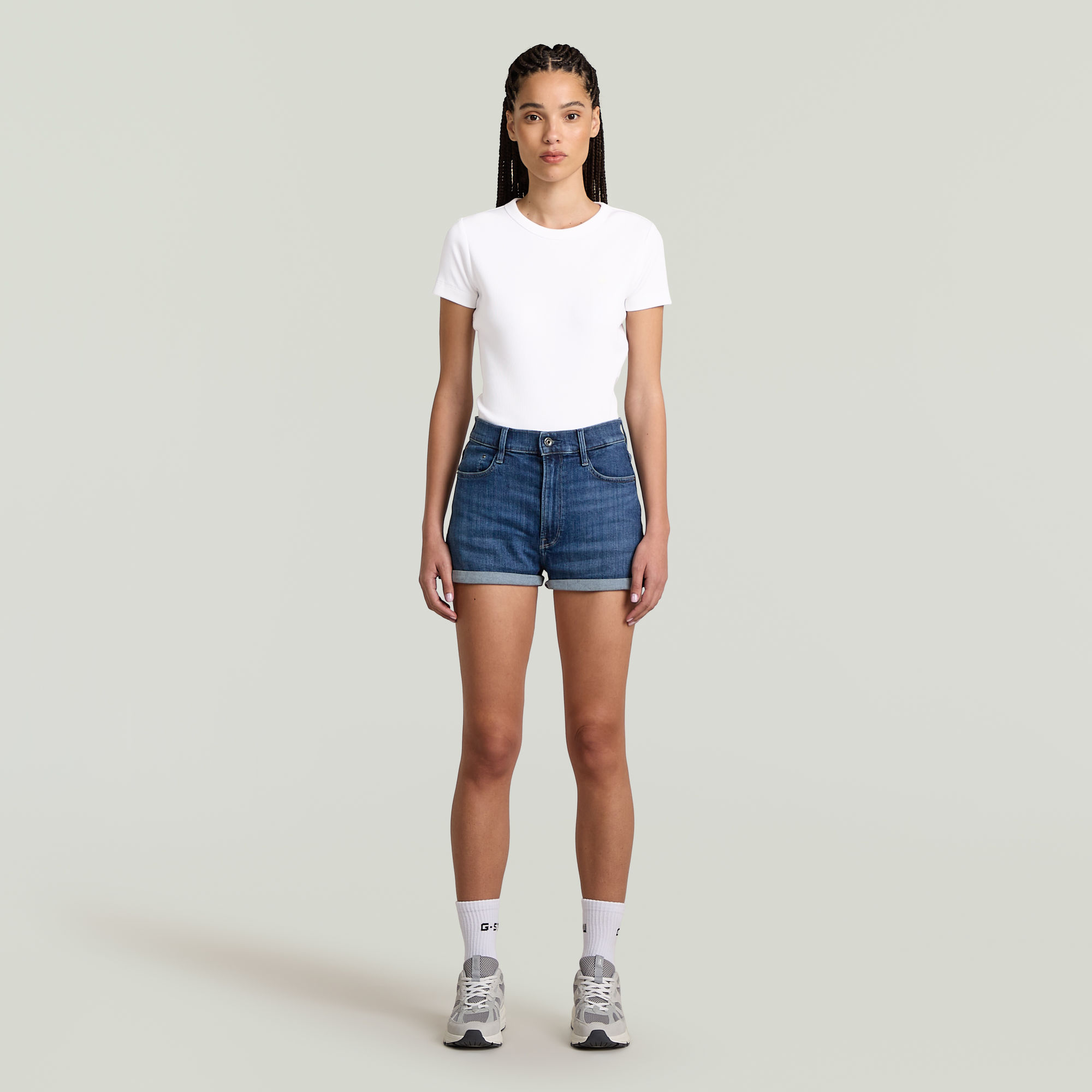 Thumbnail - Tedie Ultra High Shorts - Mittelblau - Damen
